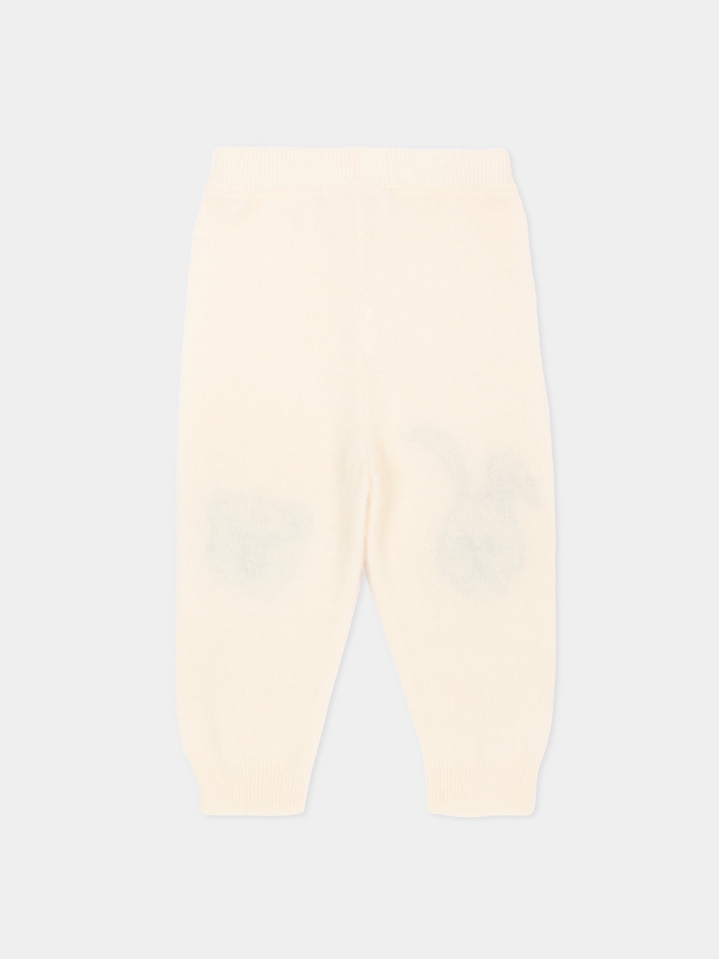 Pantaloni sportivi avorio  Sol per neonati con coniglio e orsetto,Molo,6W26I222 5775
