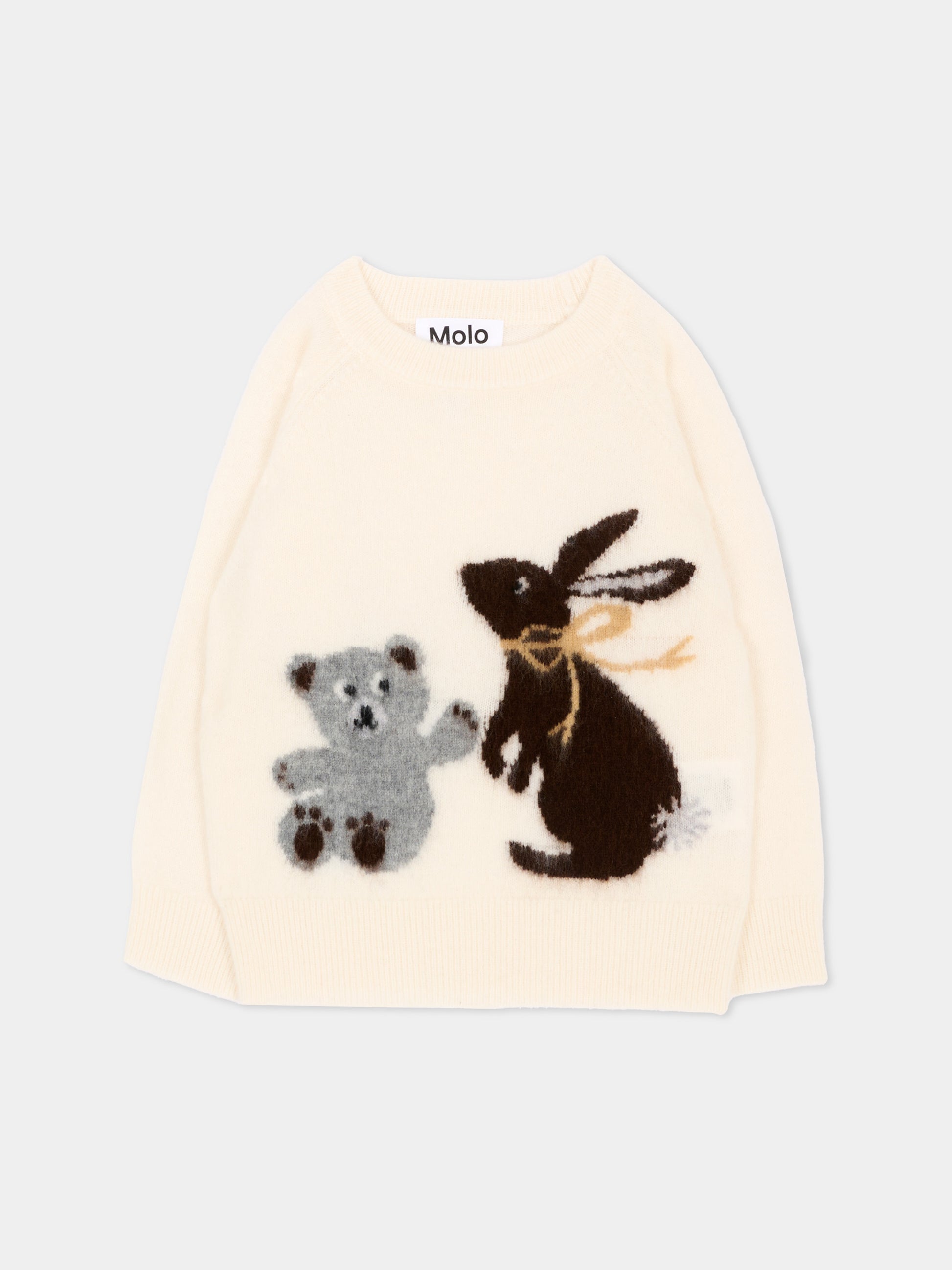 Maglione avorio Gilby per neonati con cuccioli,Molo,6W26K211 5775