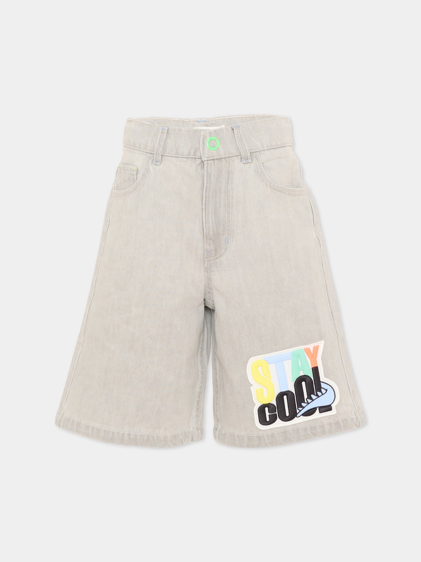 Shorts denim per bambino con patch,Billieblush,U21723 Z20