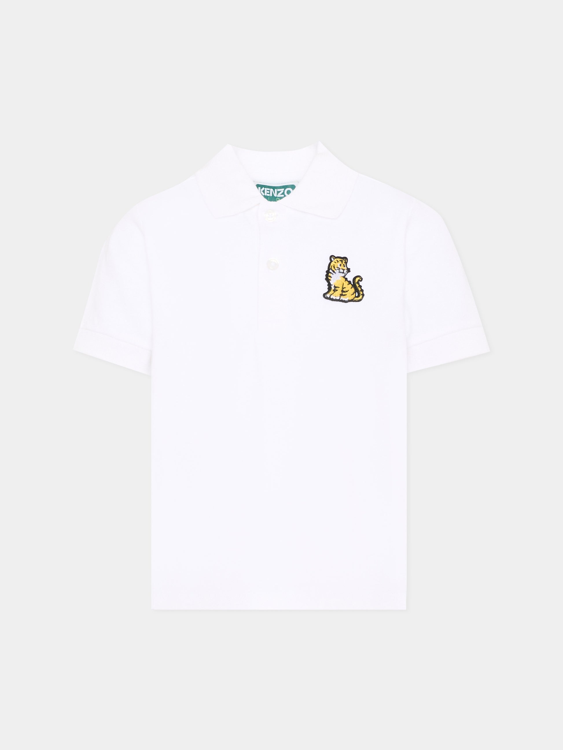 Polo bianca per bambini con tigre,Kenzo Kids,K61694 10P