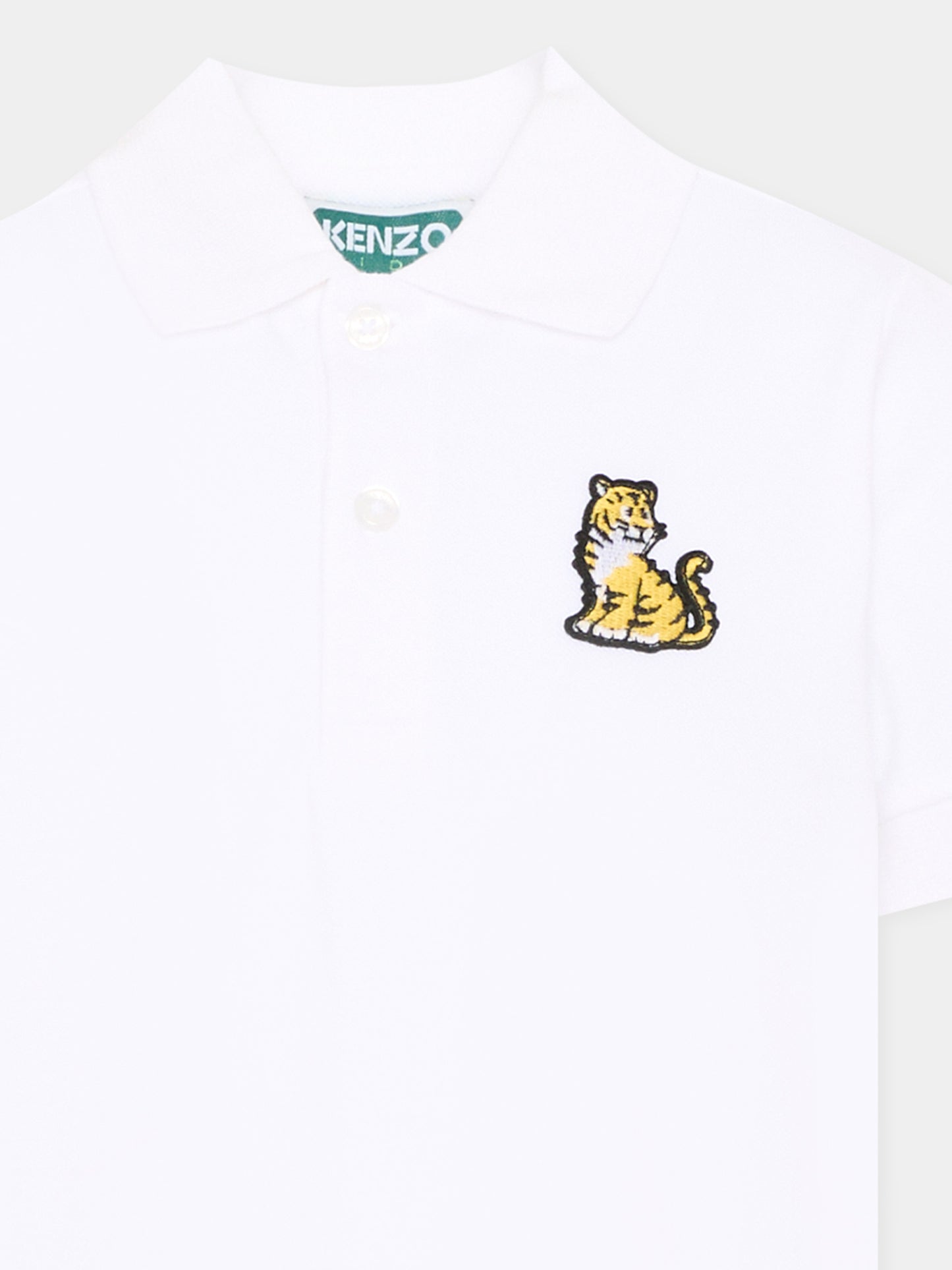 Polo bianca per bambini con tigre,Kenzo Kids,K61694 10P