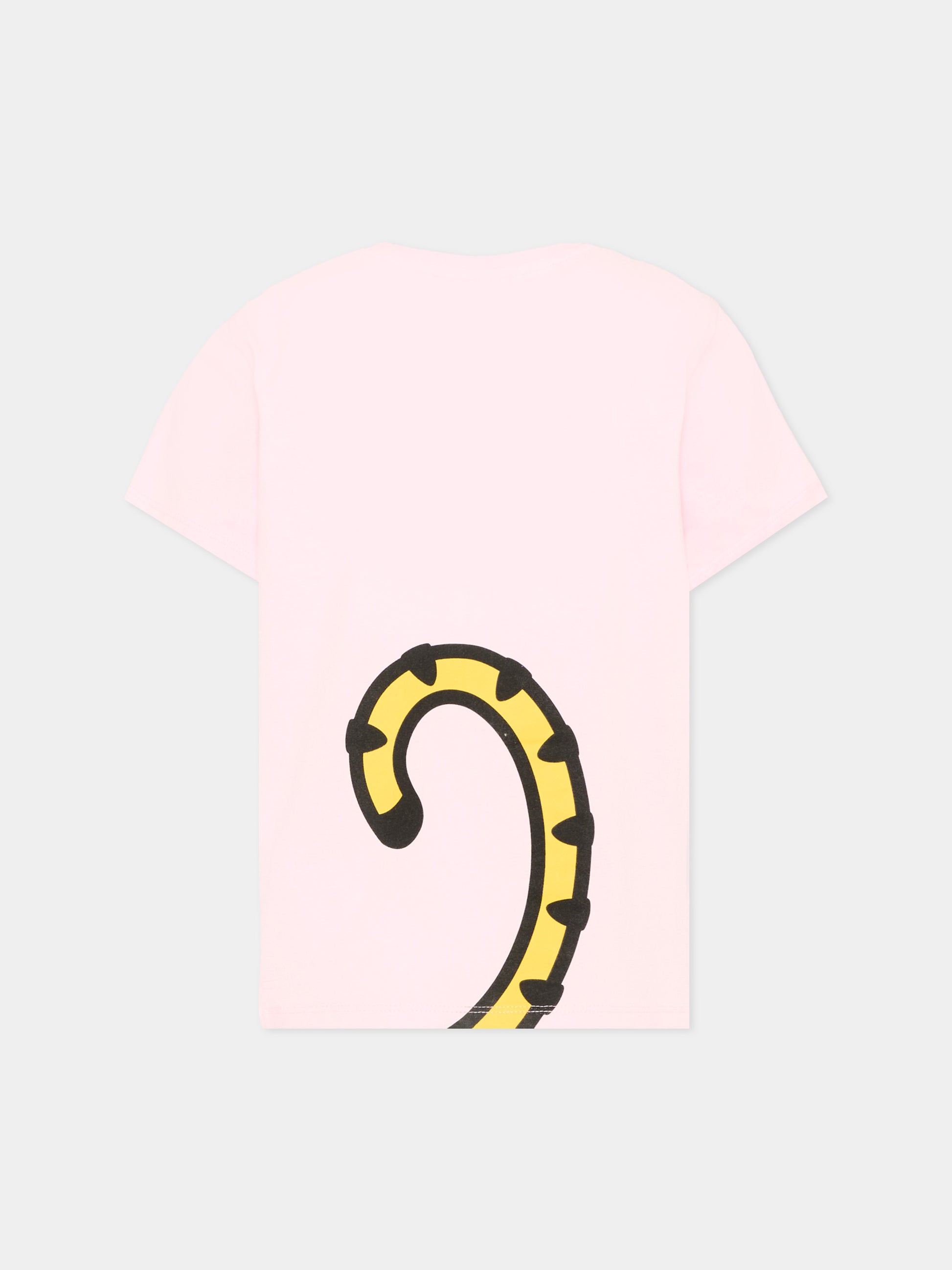 T-Shirt rosa per bambina con logo,Kenzo Kids,K61809 45B