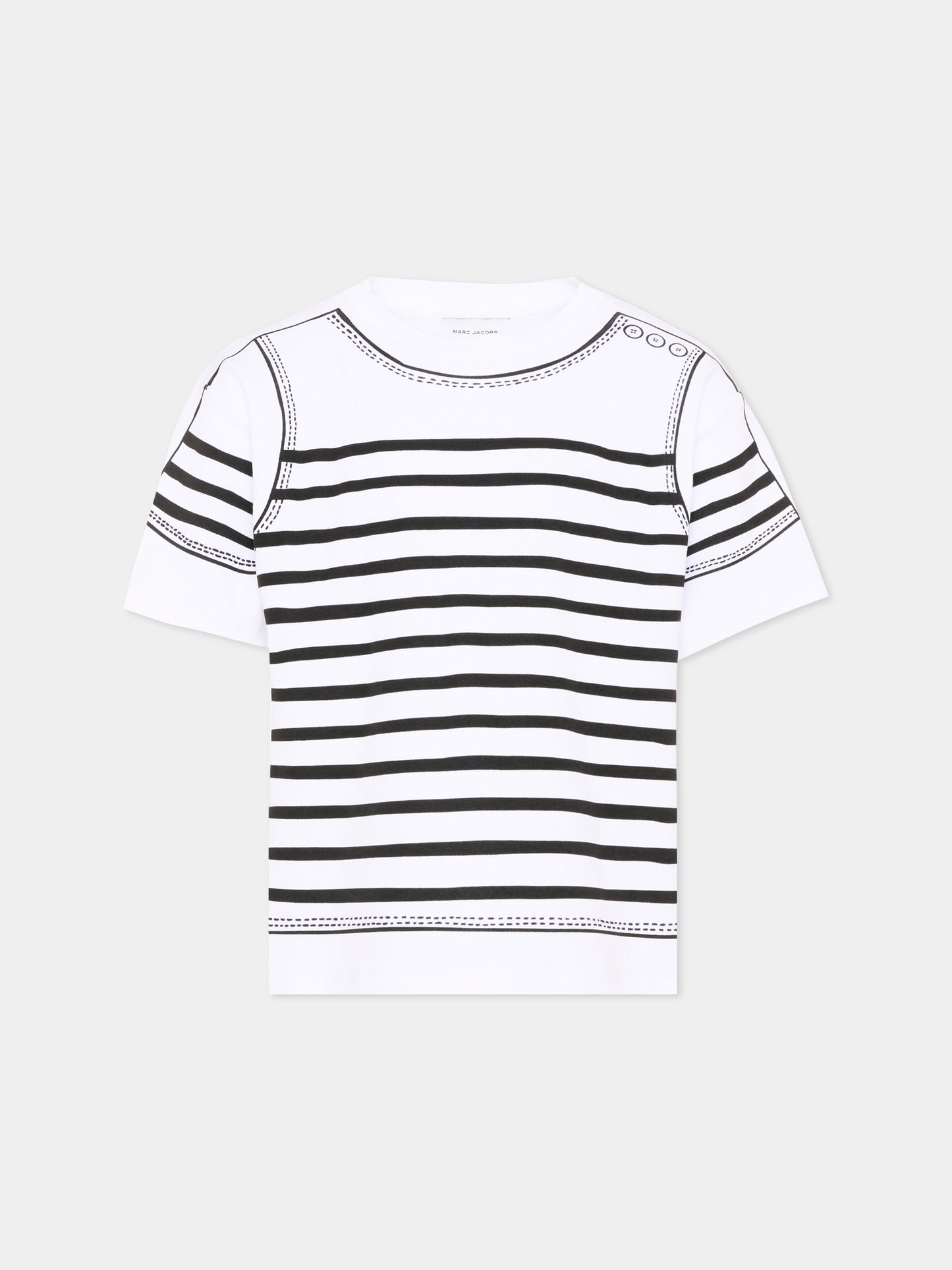 T-shirt bianca per bambina con logo,Marc Jacobs,W60740 10P
