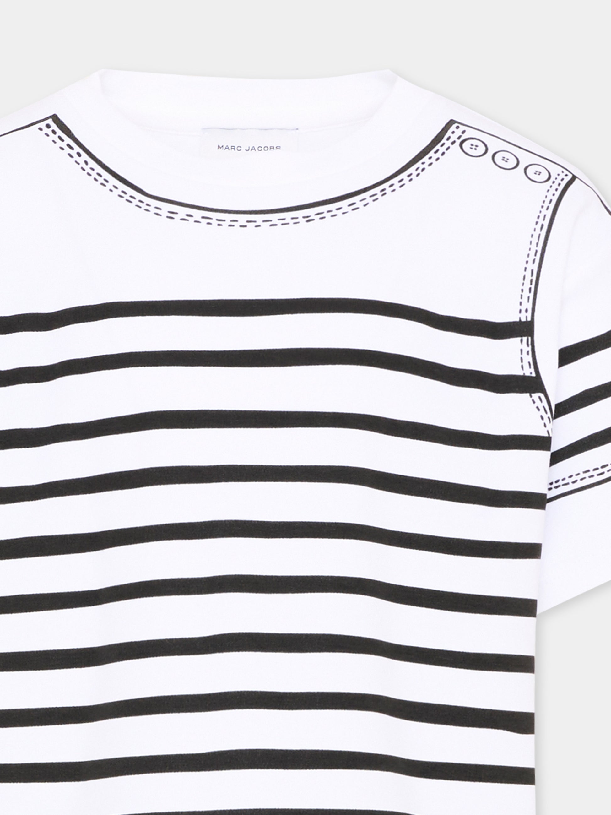 T-shirt bianca per bambina con logo,Marc Jacobs,W60740 10P