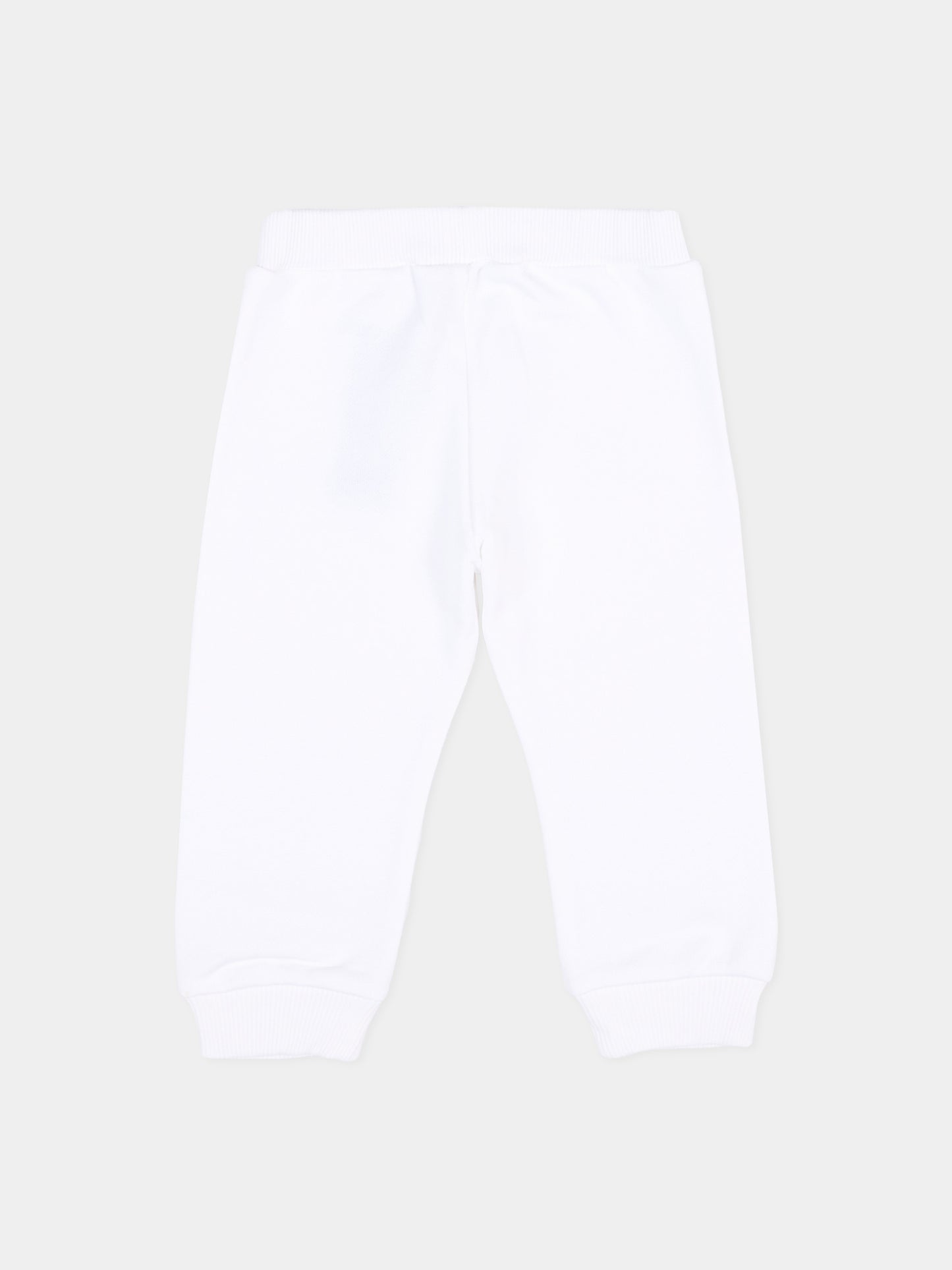 Pantaloni sportivi bianchi per neonati con logo,Balmain Kids,BU6520 Z1753 100