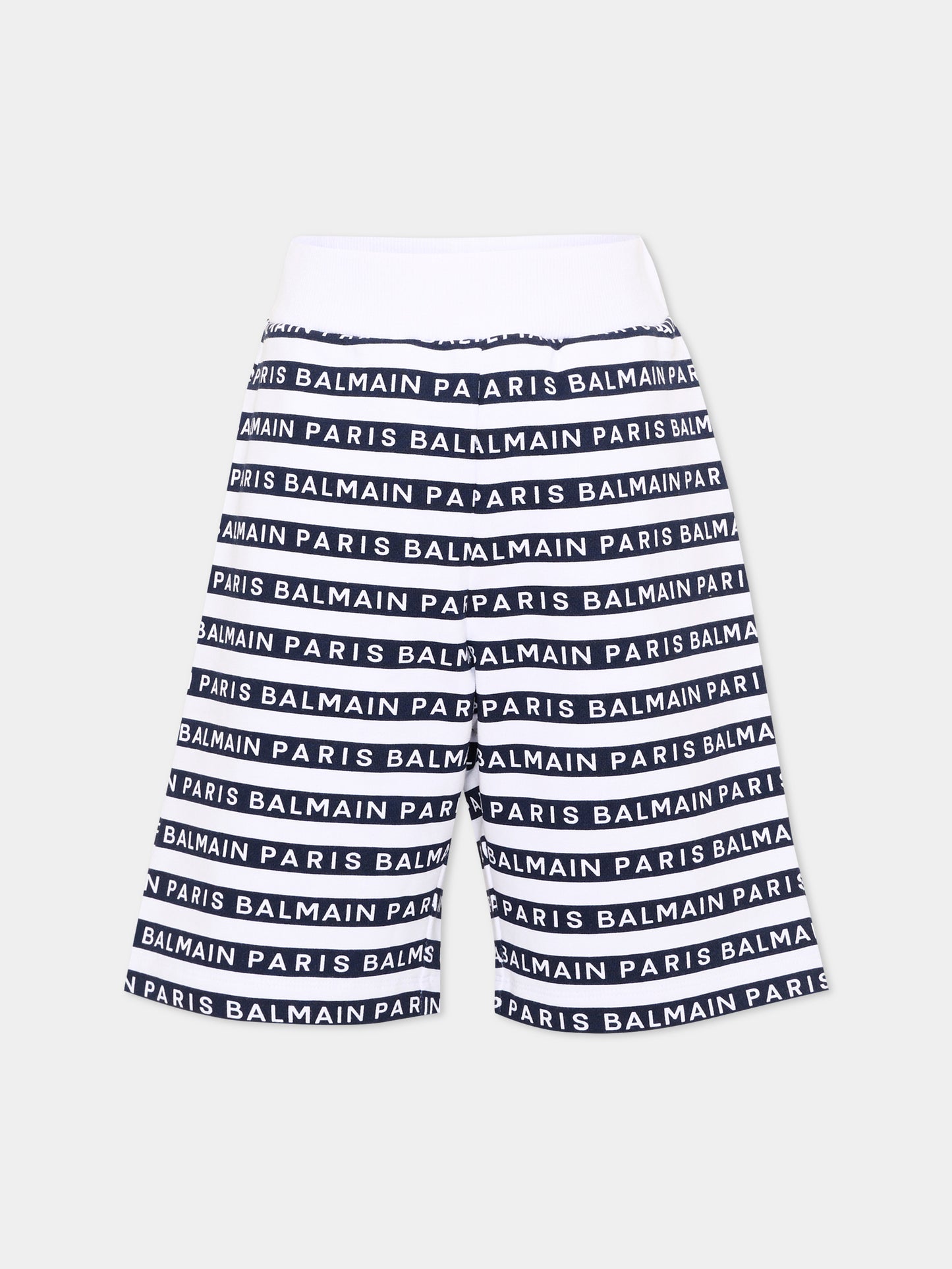 Shorts sportivi blu per bambini con logo,Balmain Kids,BU6P99 Z1909 100BL