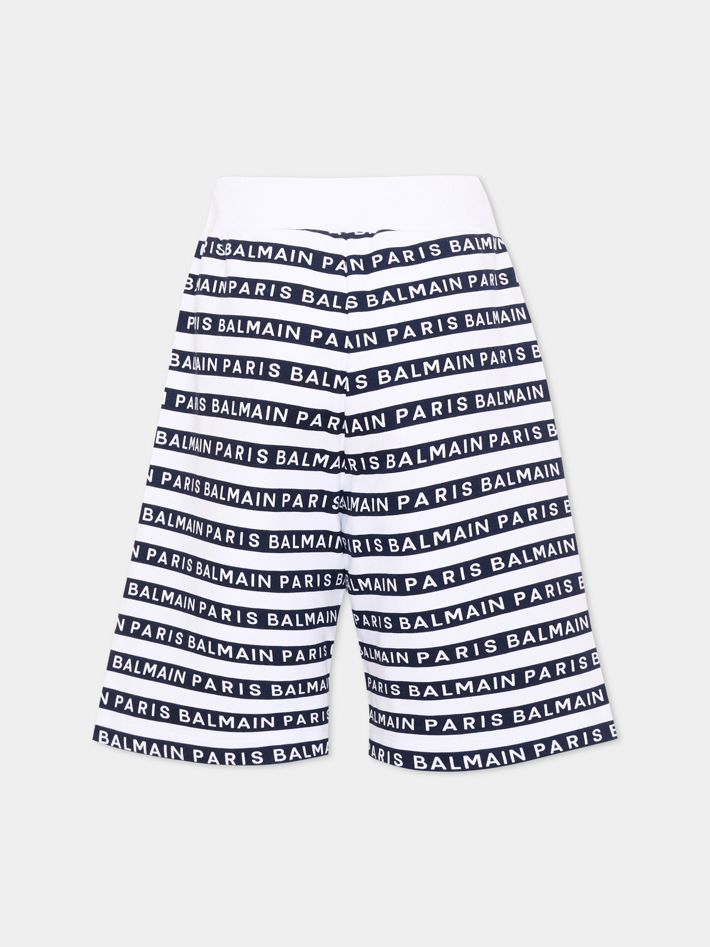 Shorts sportivi blu per bambini con logo,Balmain Kids,BU6P99 Z1909 100BL