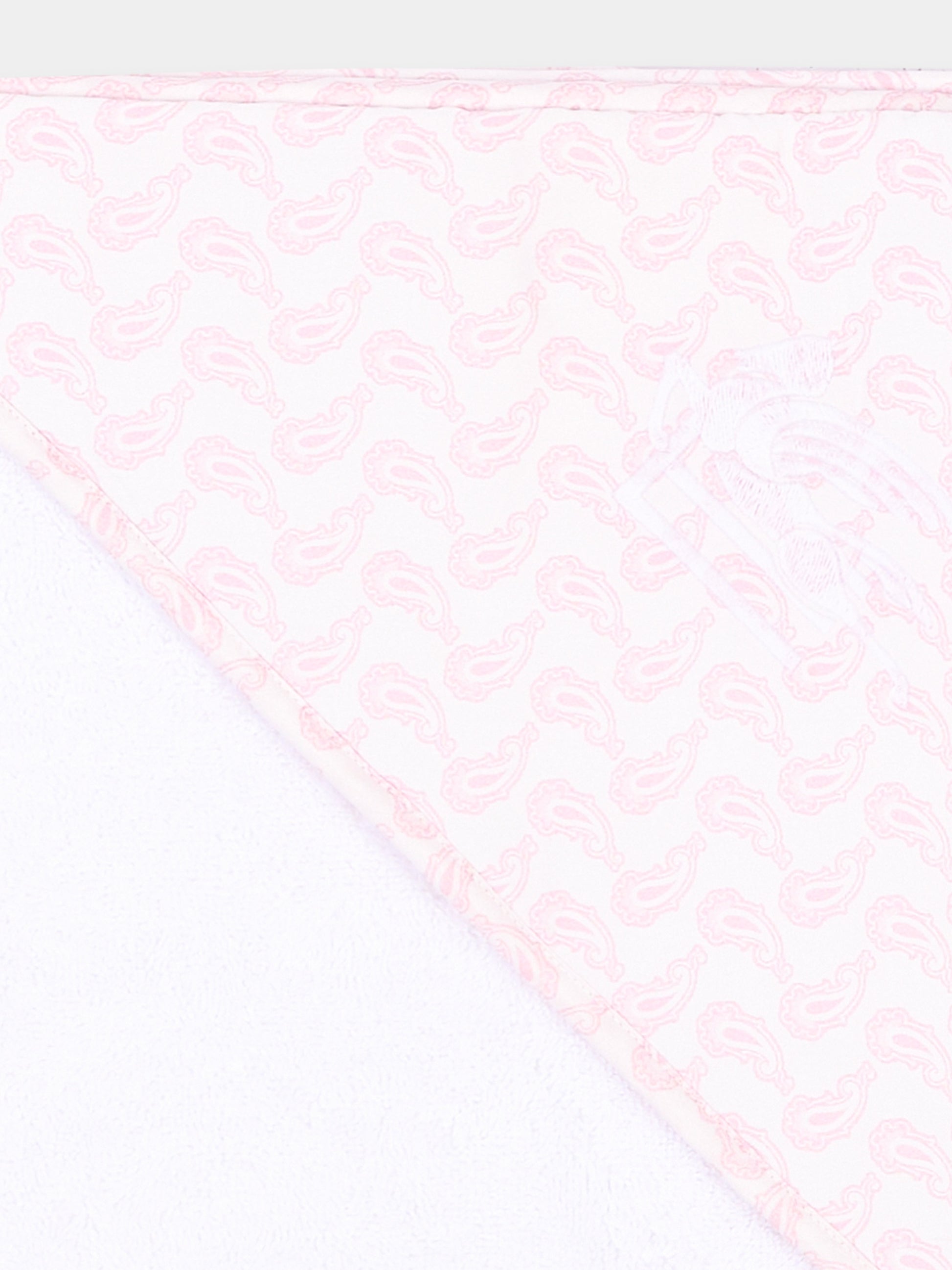 Accappatoio rosa per neonato con stampa paisley,Etro,GU0540 P0425 505RS