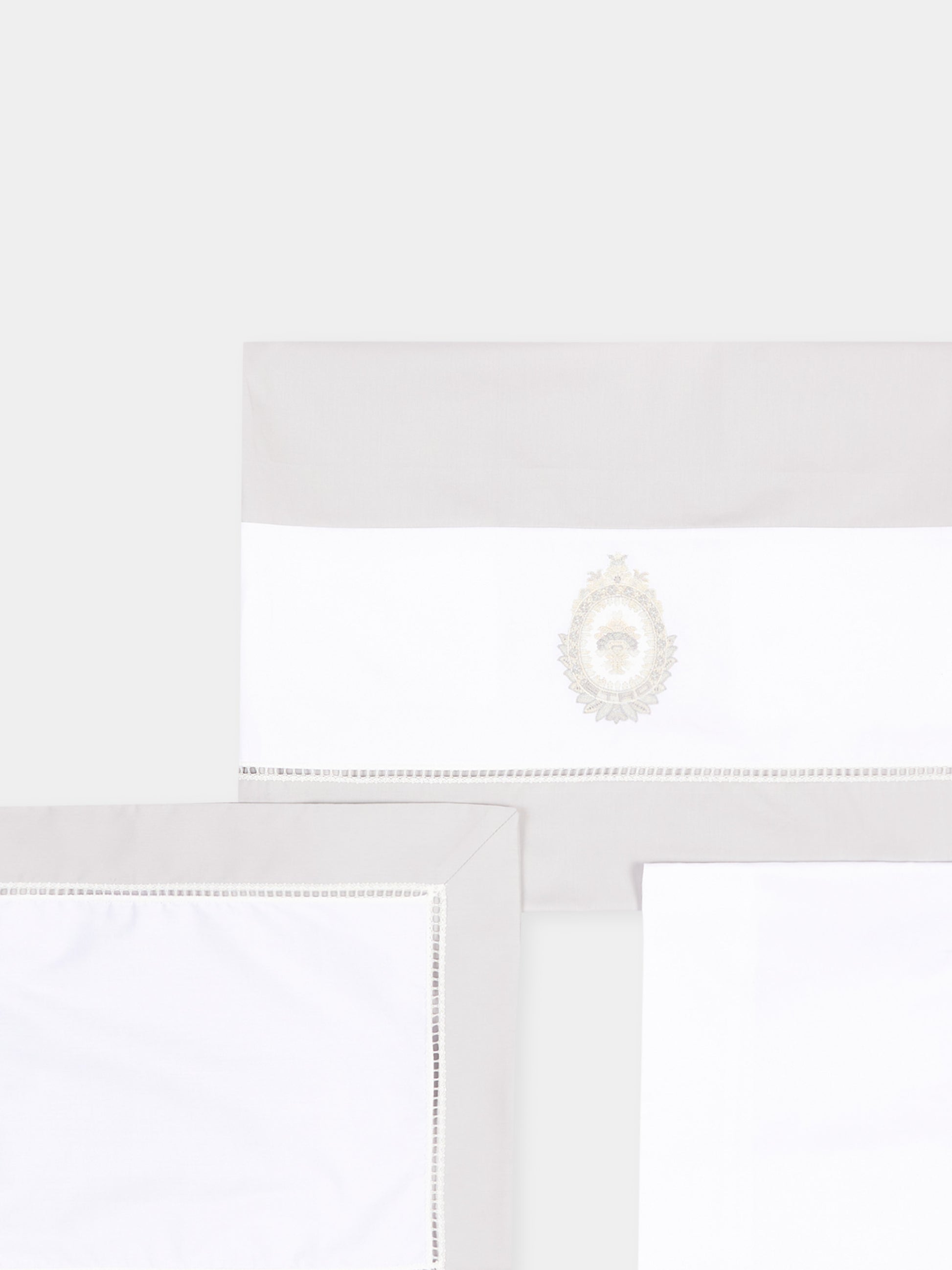Lenzuola grigio per neonati con ricamo,Etro,GU0550 P0426 956
