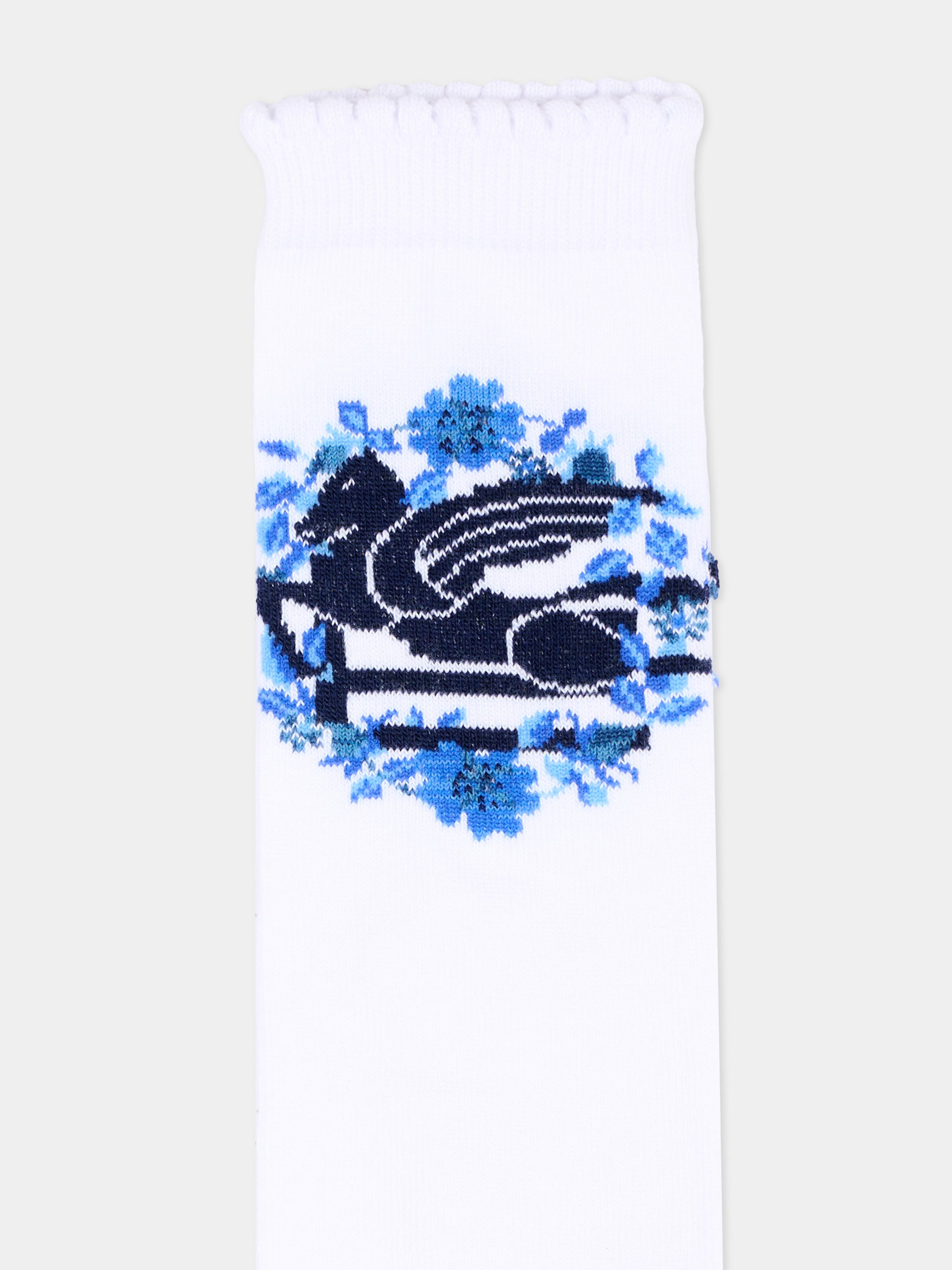 Calzino bianco per bambina con Pegaso,Etro,GU0A90 Z0396 101