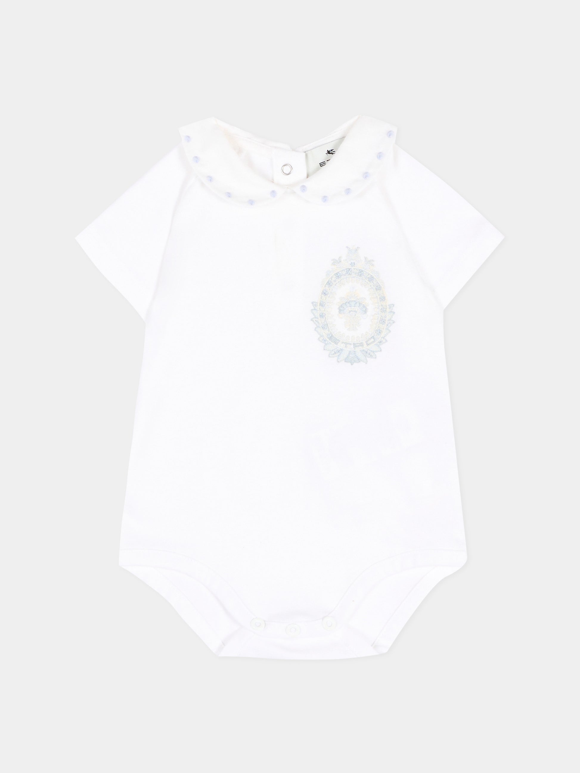 Body bianco per neonato con ricamo,Etro,GUA521 J0382 100CE