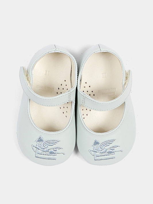 Scarpine celesti per neonata con logo,Etro,GV0026 Z2132 602