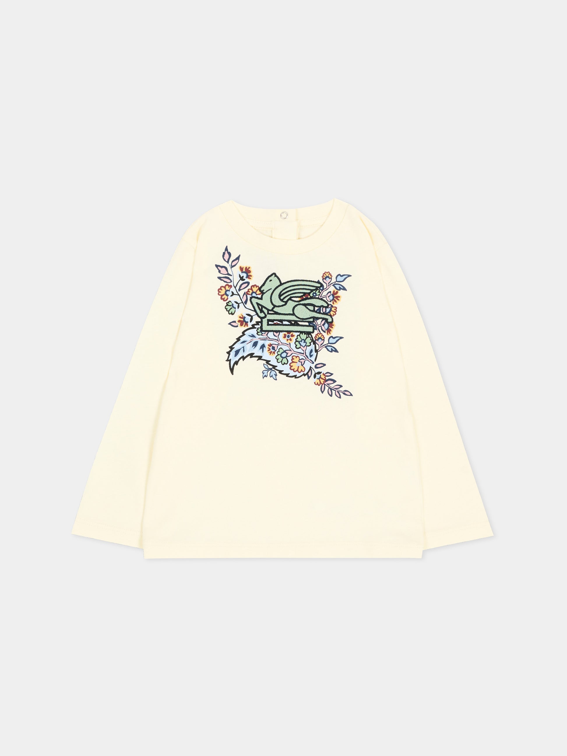 T-Shirt gialla per neonata con Pegaso,Etro,GV8040 Z2081 105CE