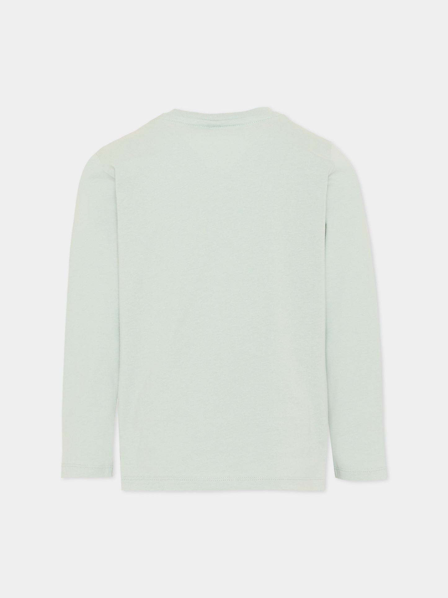 T-Shirt verde per bambino con gallina,Stella Mccartney Kids,TV8S00 Z0434 710