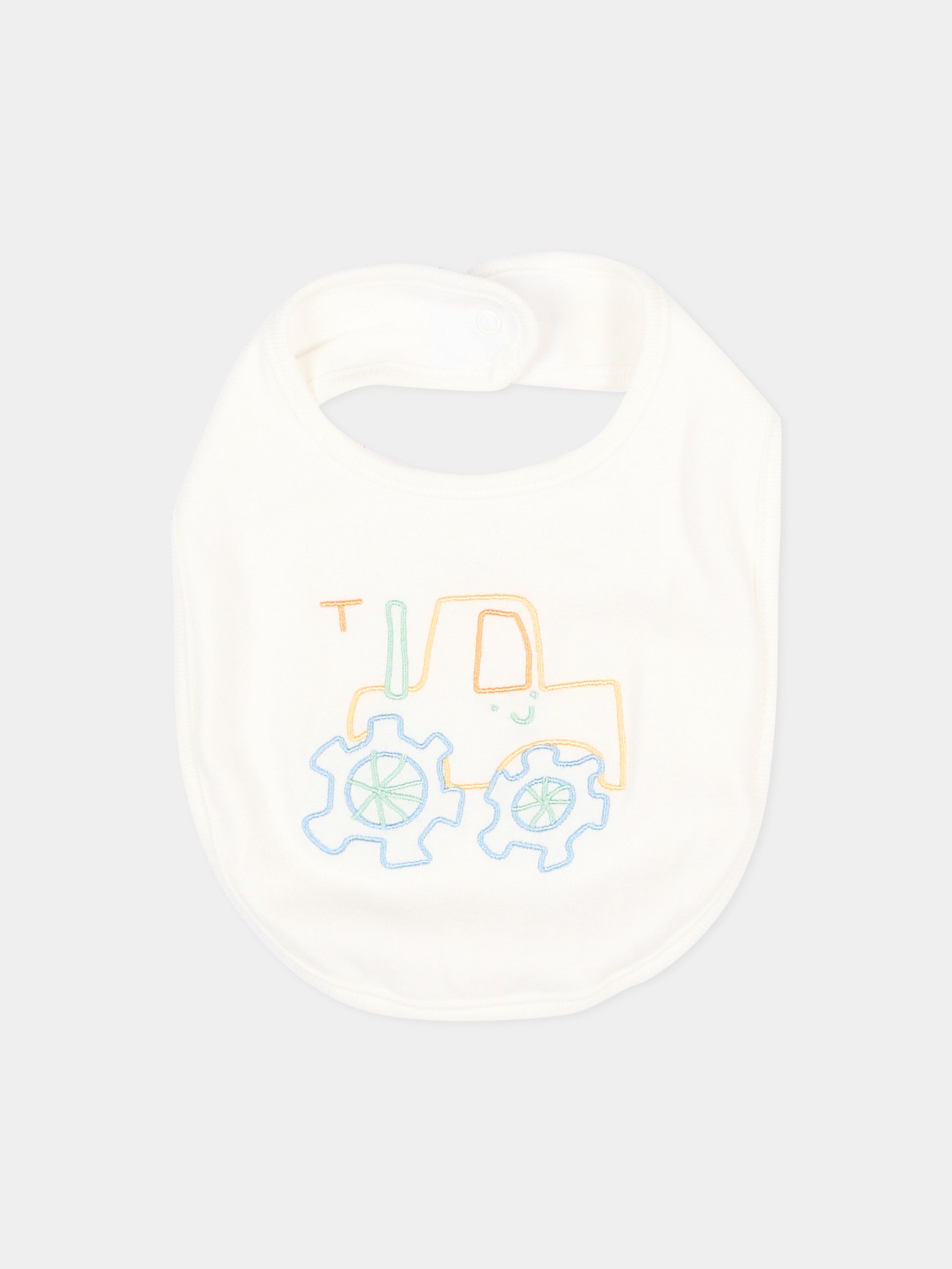 Bavaglino avorio per neonato con ricami,Stella Mccartney Kids,TVB630 Z0669 101
