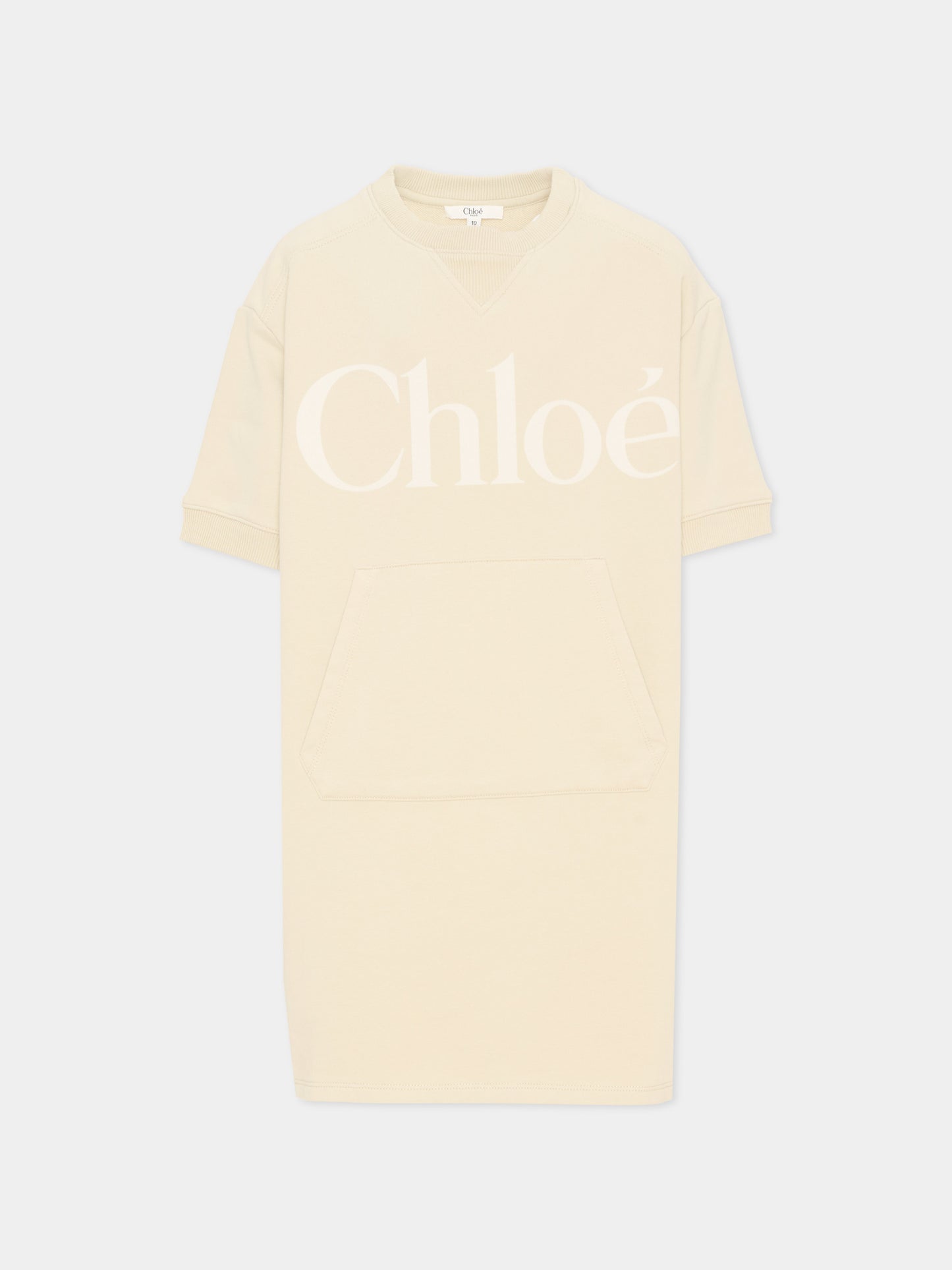 Vestito beige per bambina con logo,Chloé Kids,C21230 72J