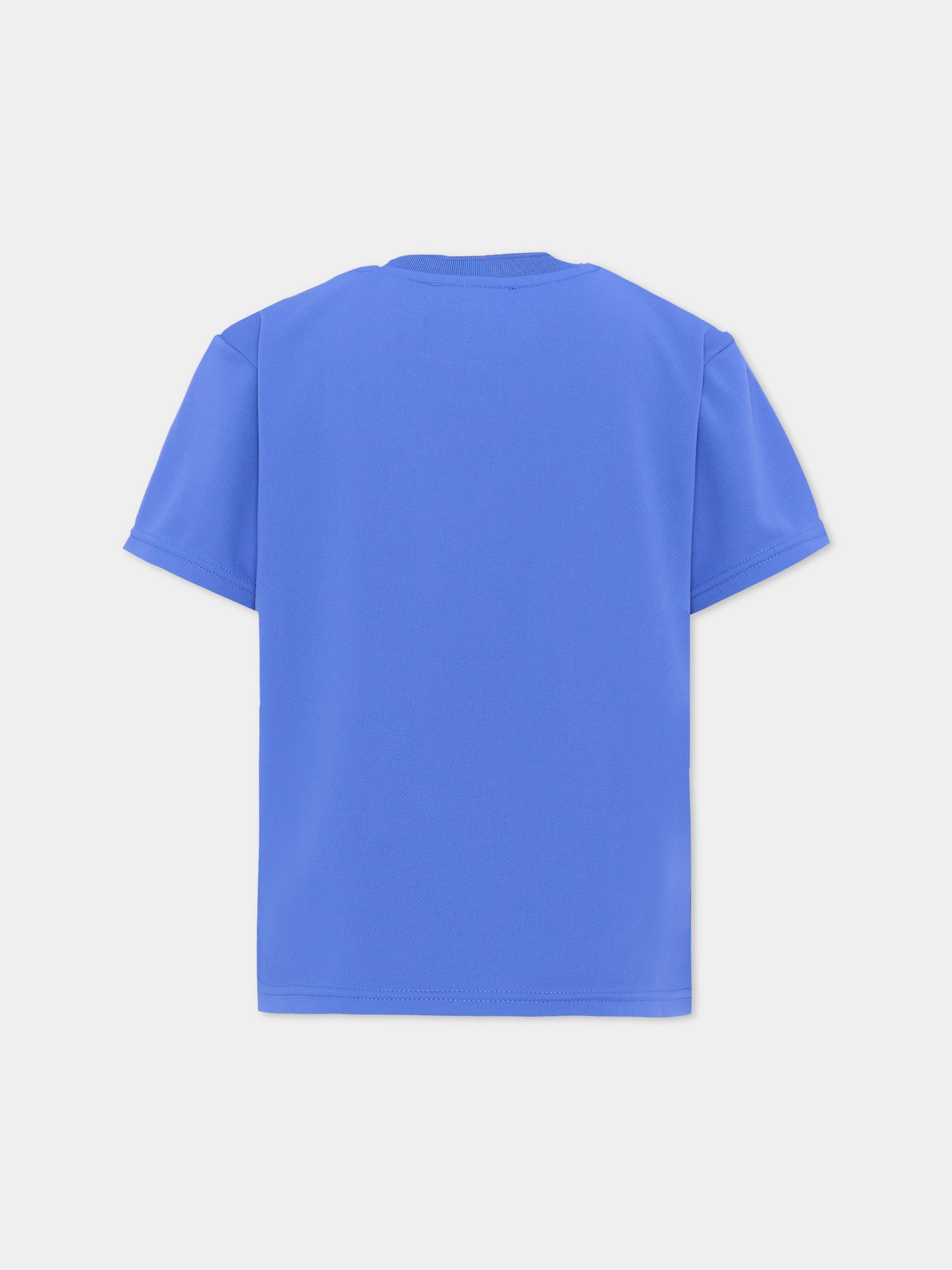 T-Shirt blu per bambino con logo,Dkny,D62540 813