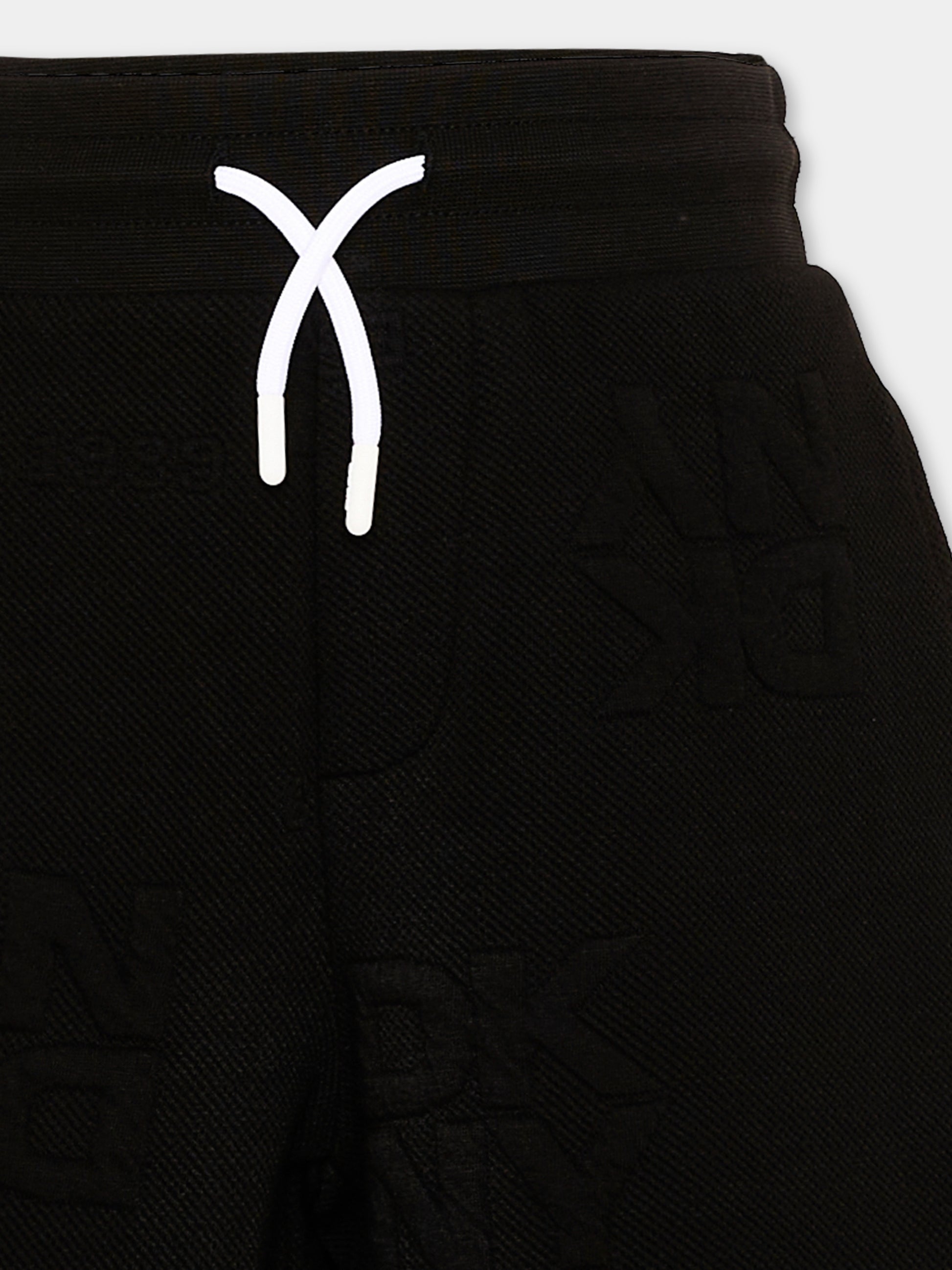 Shorts sportivi neri per bambino con logo,Dkny,D62525 09B