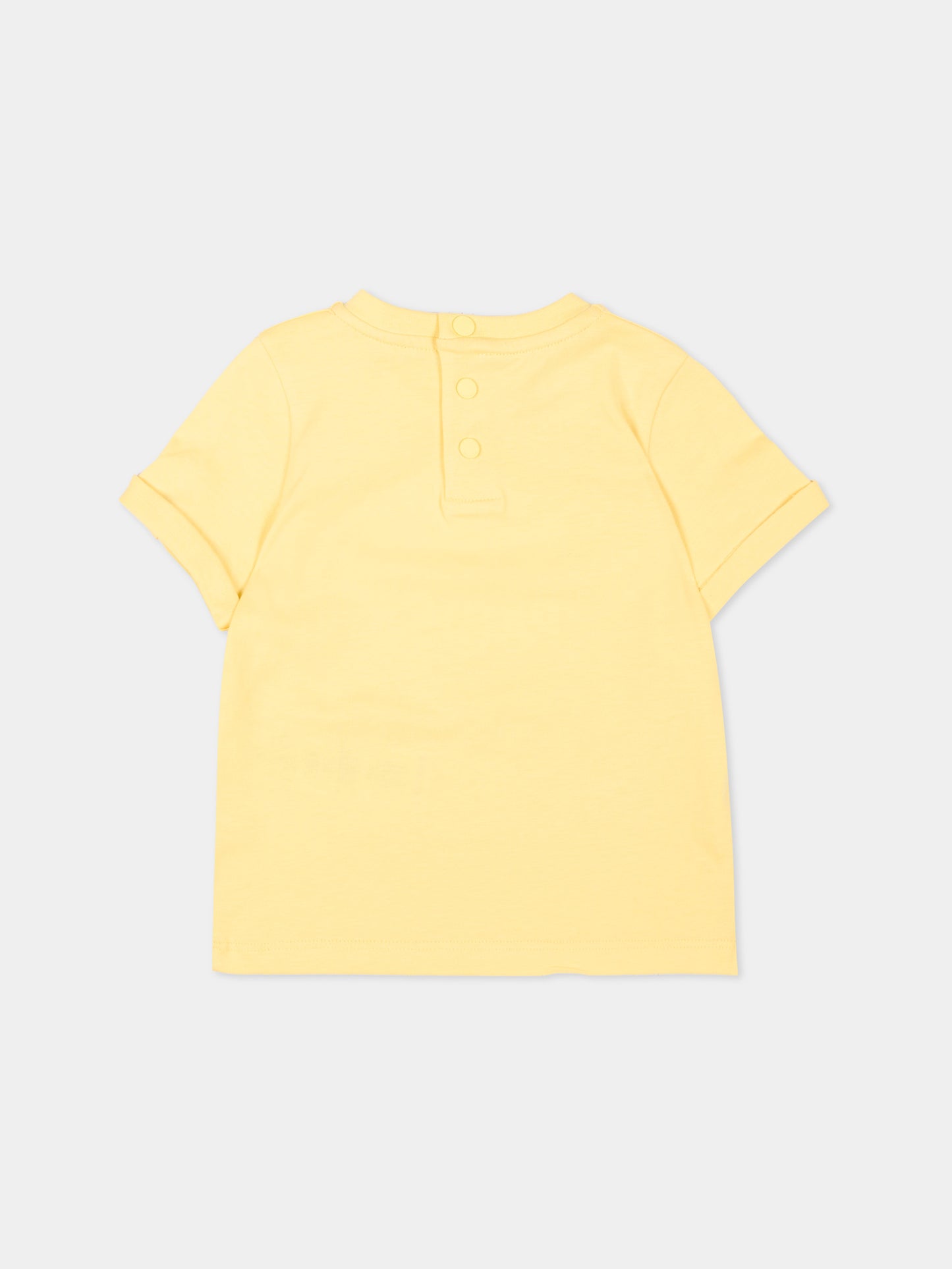 T-Shirt gialla per neonati con logo,Givenchy Kids,H31230 524