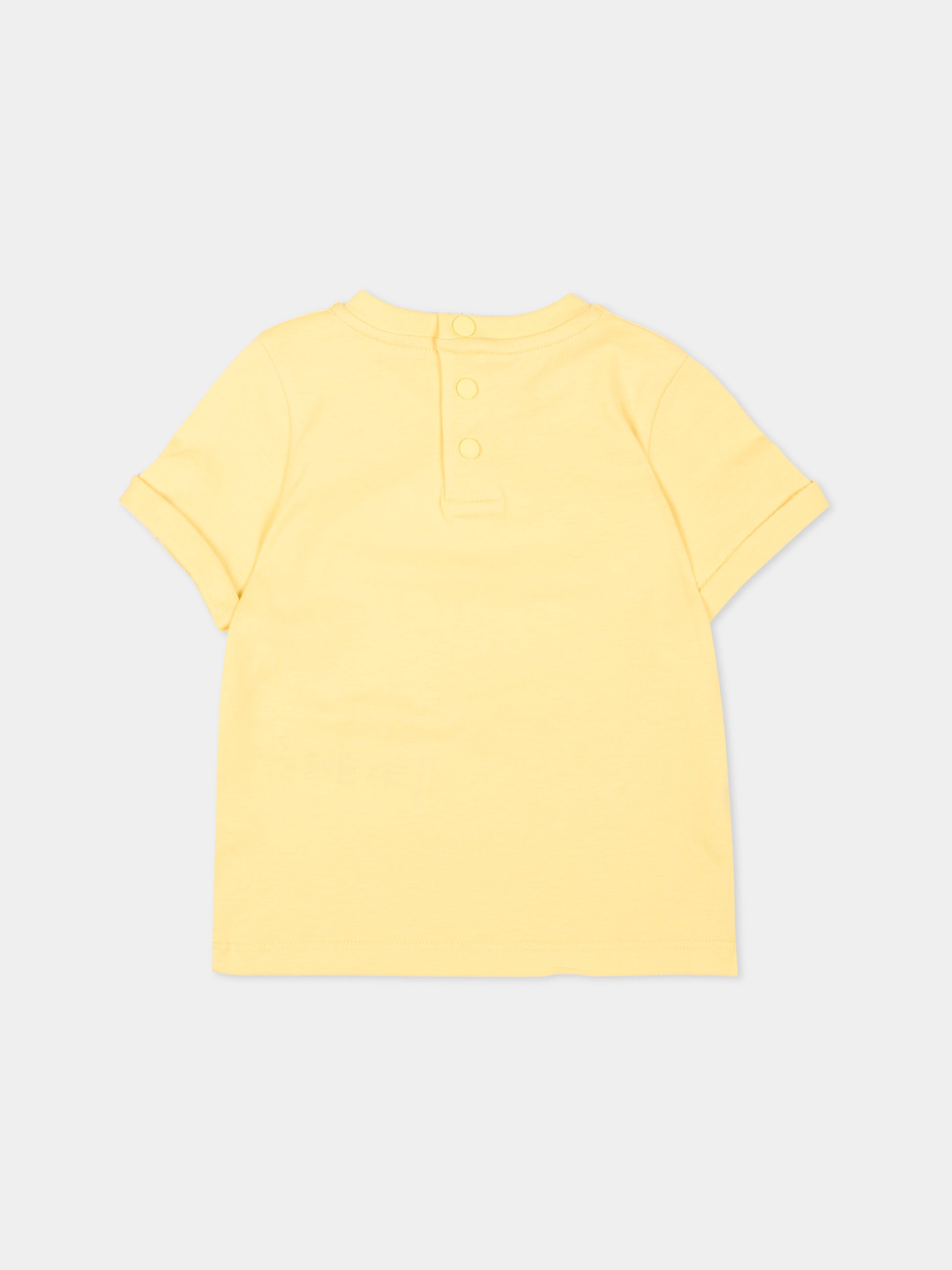 T-Shirt gialla per neonati con logo,Givenchy Kids,H31230 524