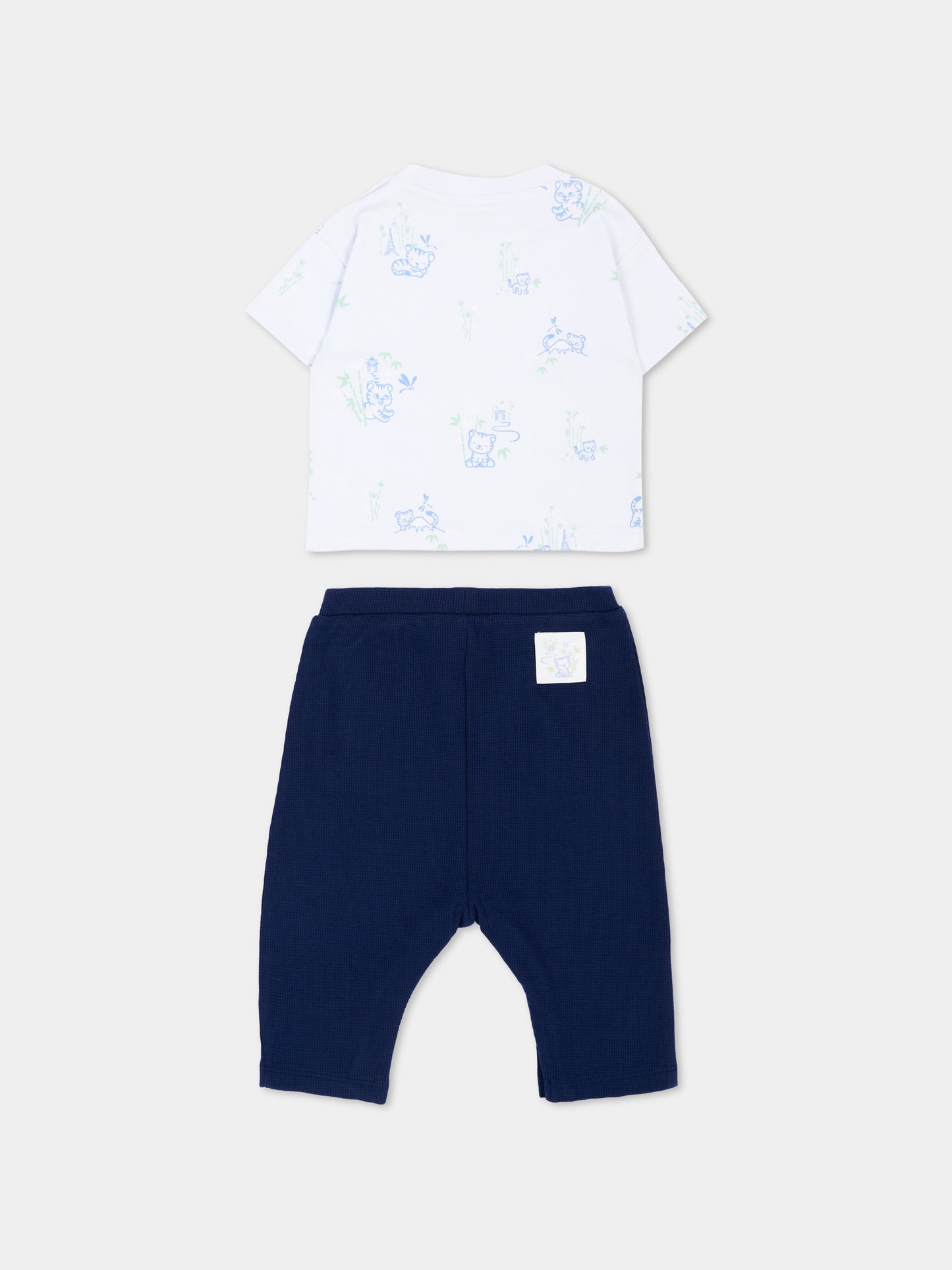 Completo sportivo blu per neonato con tigri,Kenzo Kids,K61598 84N