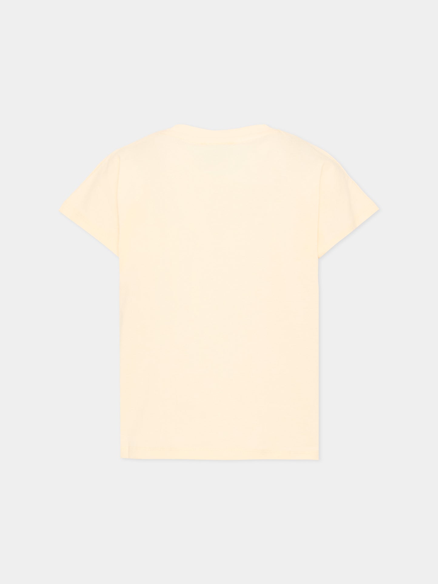 T-shirt avorio per bambina con lògo,Kenzo Kids,K61763 208