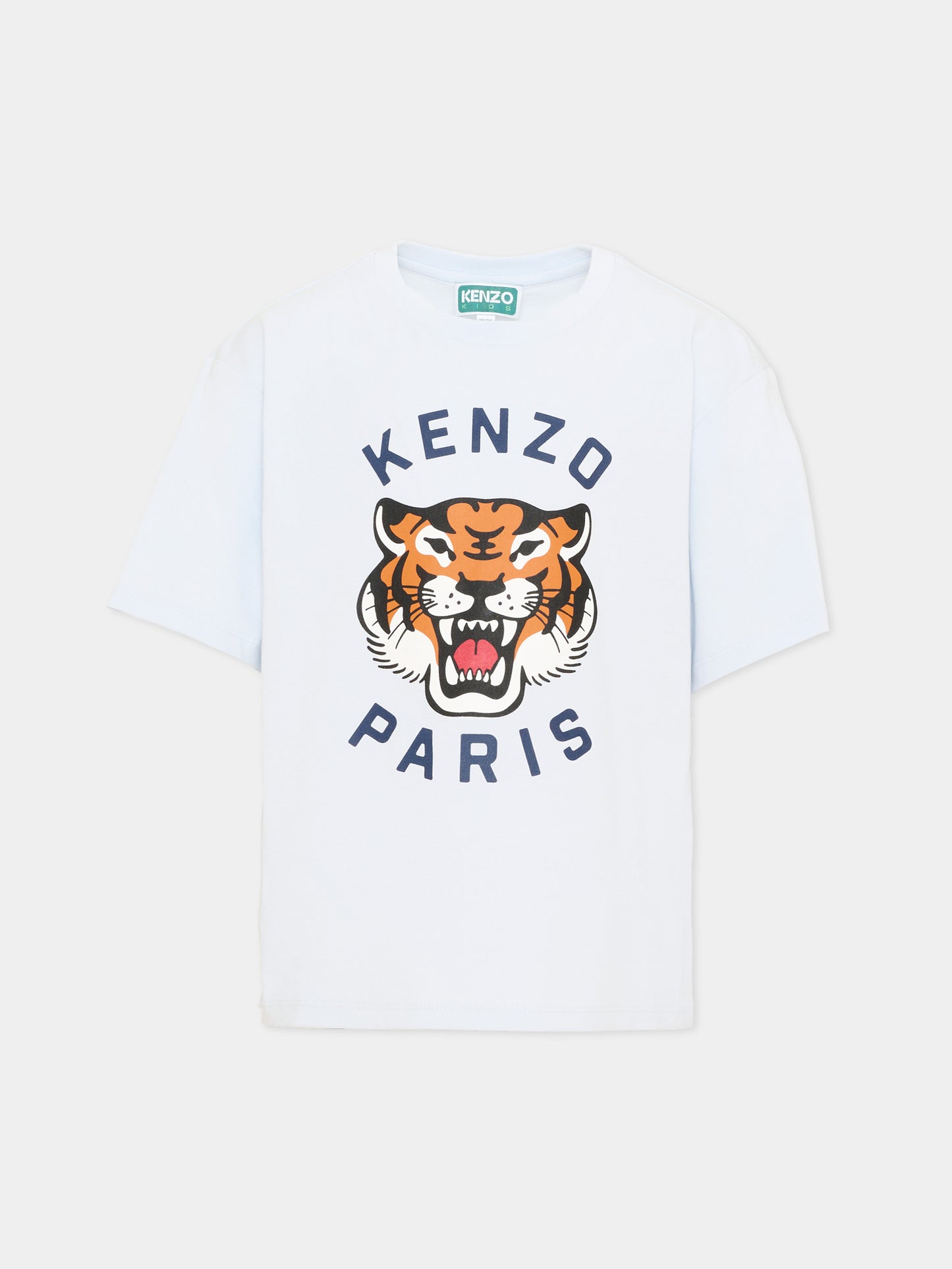 T-shirt celeste per bambini con logo,Kenzo Kids,K61804 77M