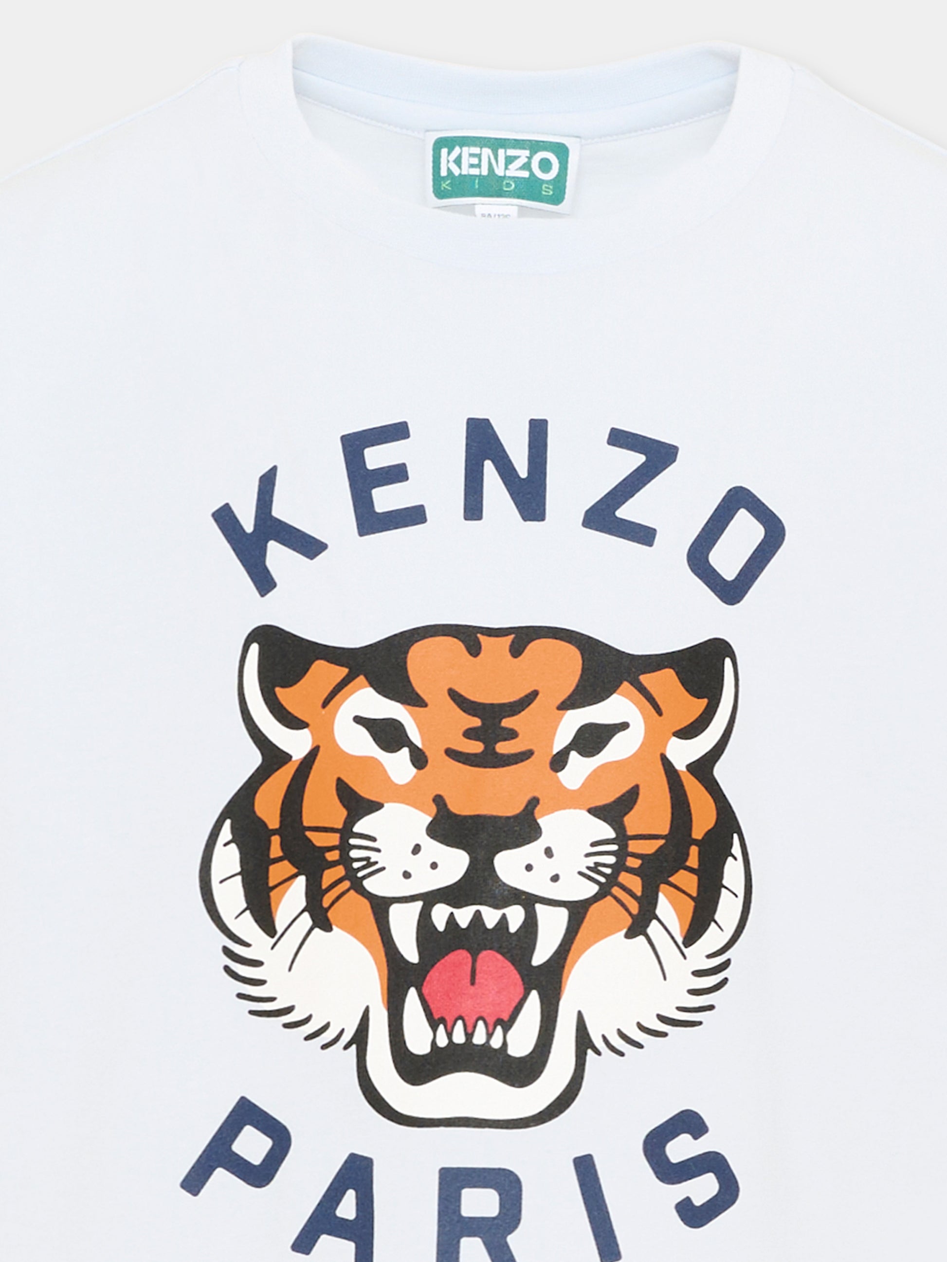 T-shirt celeste per bambini con logo,Kenzo Kids,K61804 77M