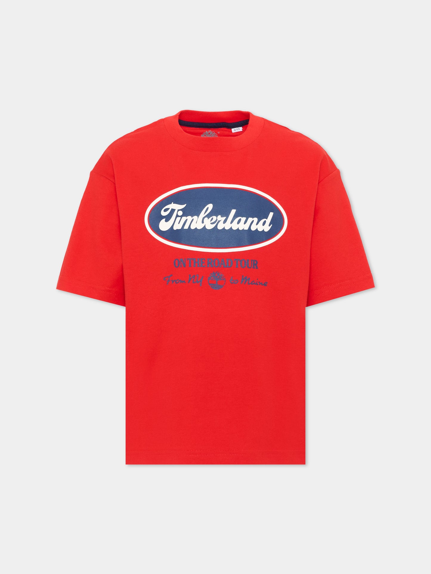 T-shirt rossa per bambino con logo,Timberland,T60796 97E