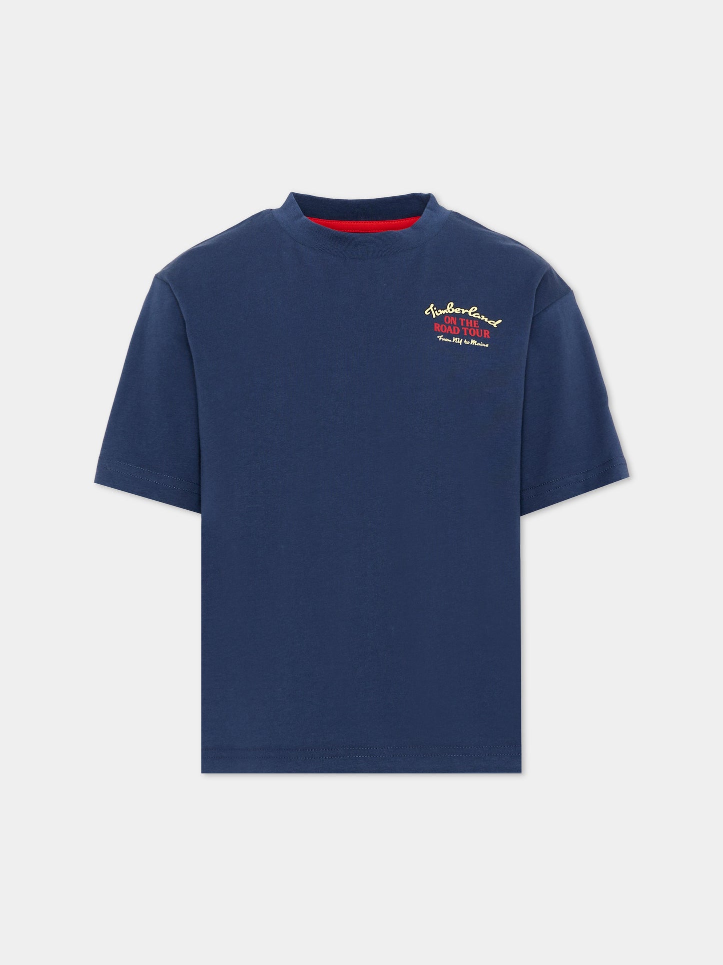 T-shirt blu per bambino con logo,Timberland,T60797 805