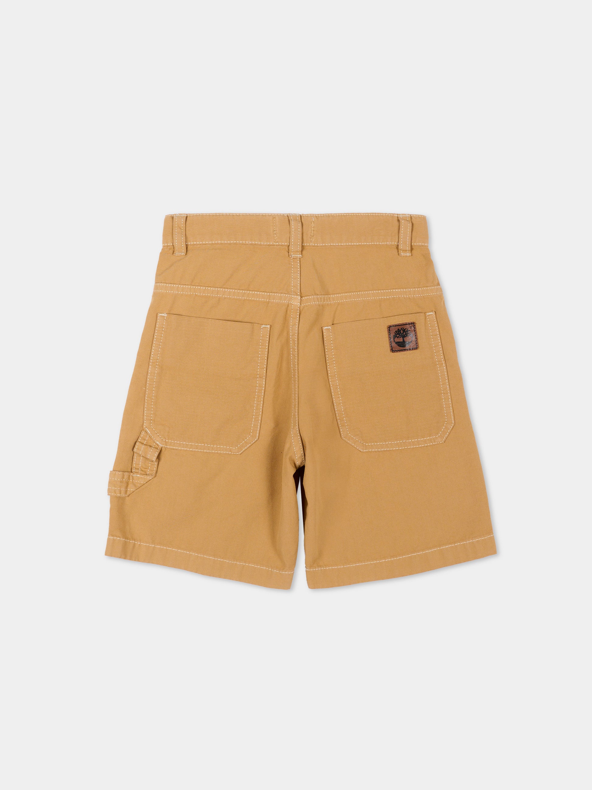 Shorts beige per bambino con patch logo,Timberland,T60821 230