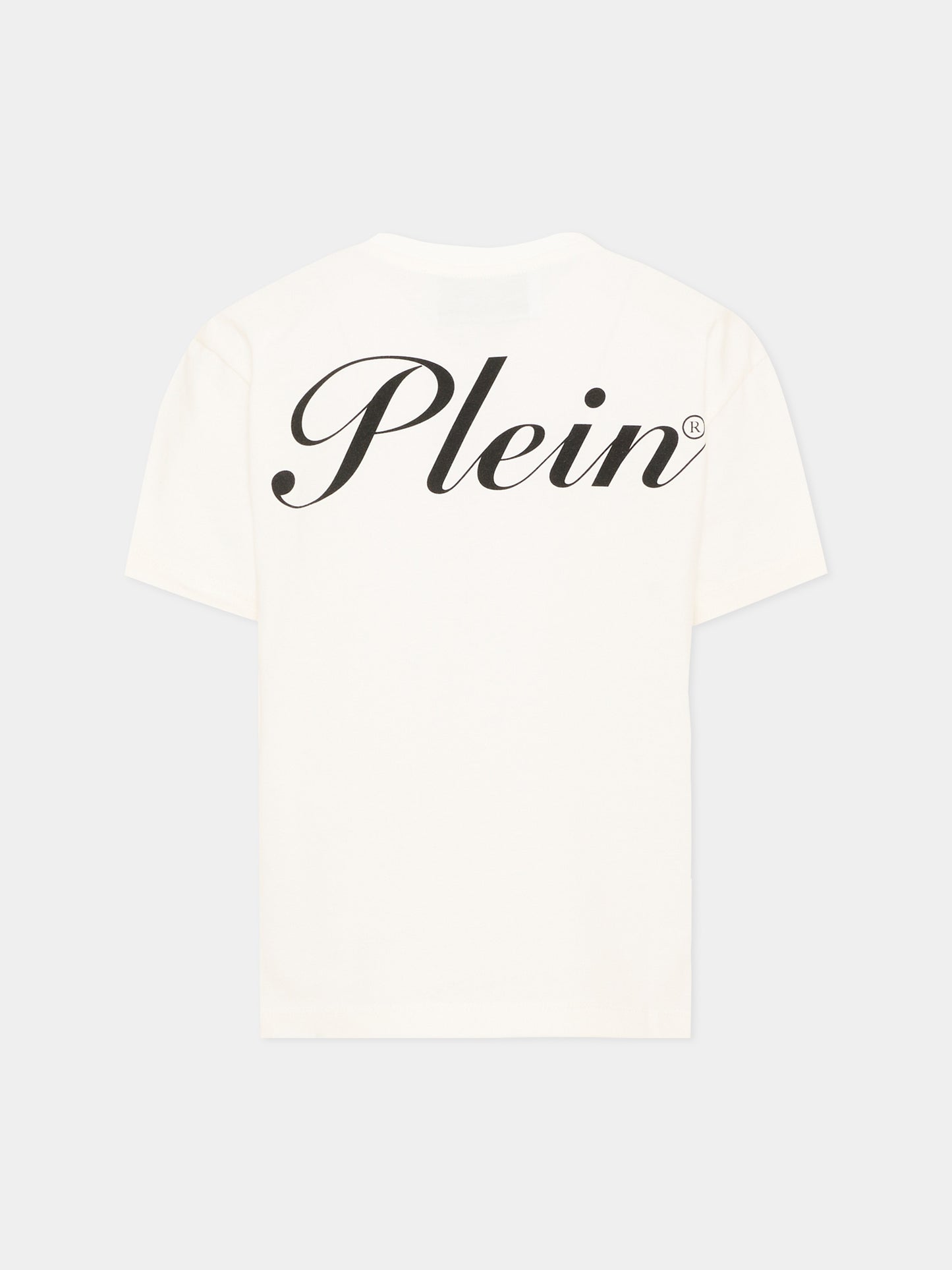 T-shirt avorio per bambino con logo,Philipp Plein Junior,S6PHJBTH074 002