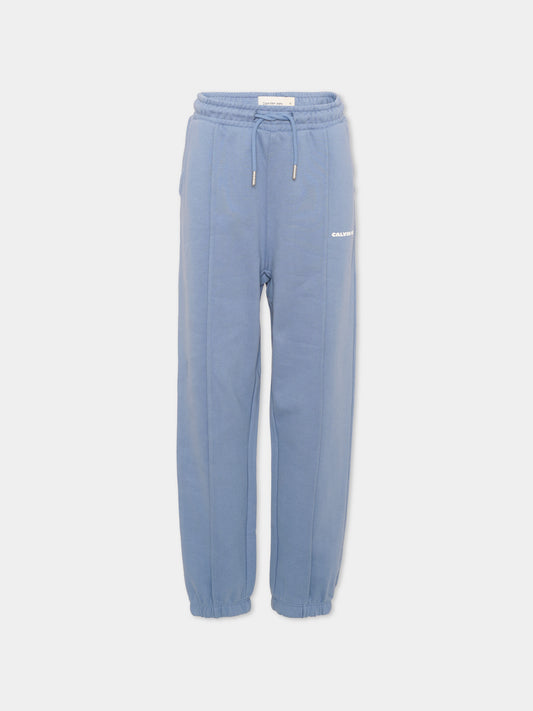 Pantalone blu per bambino logo laterale,Calvin Klein Kids,IB0IB02605 C4I