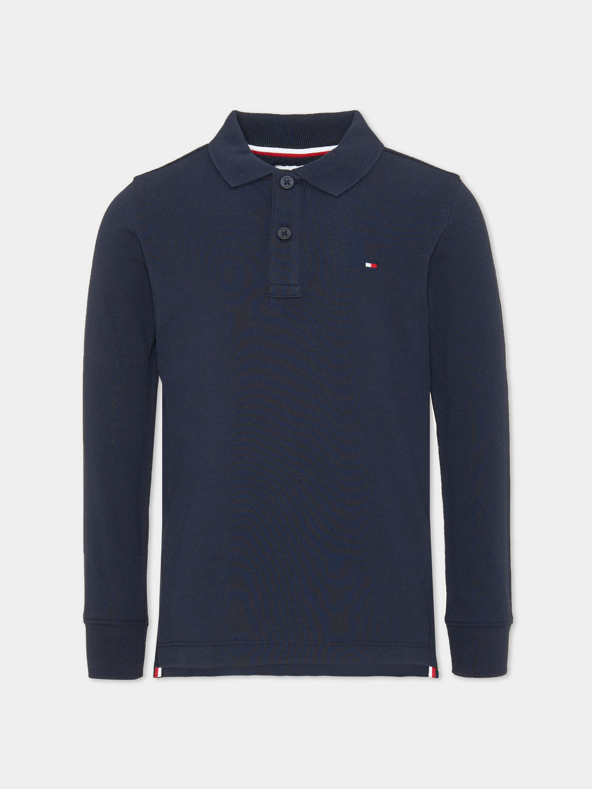Polo a manica lunga blu per bambino,Tommy Hilfiger Junior,KB0KB09664 C1G