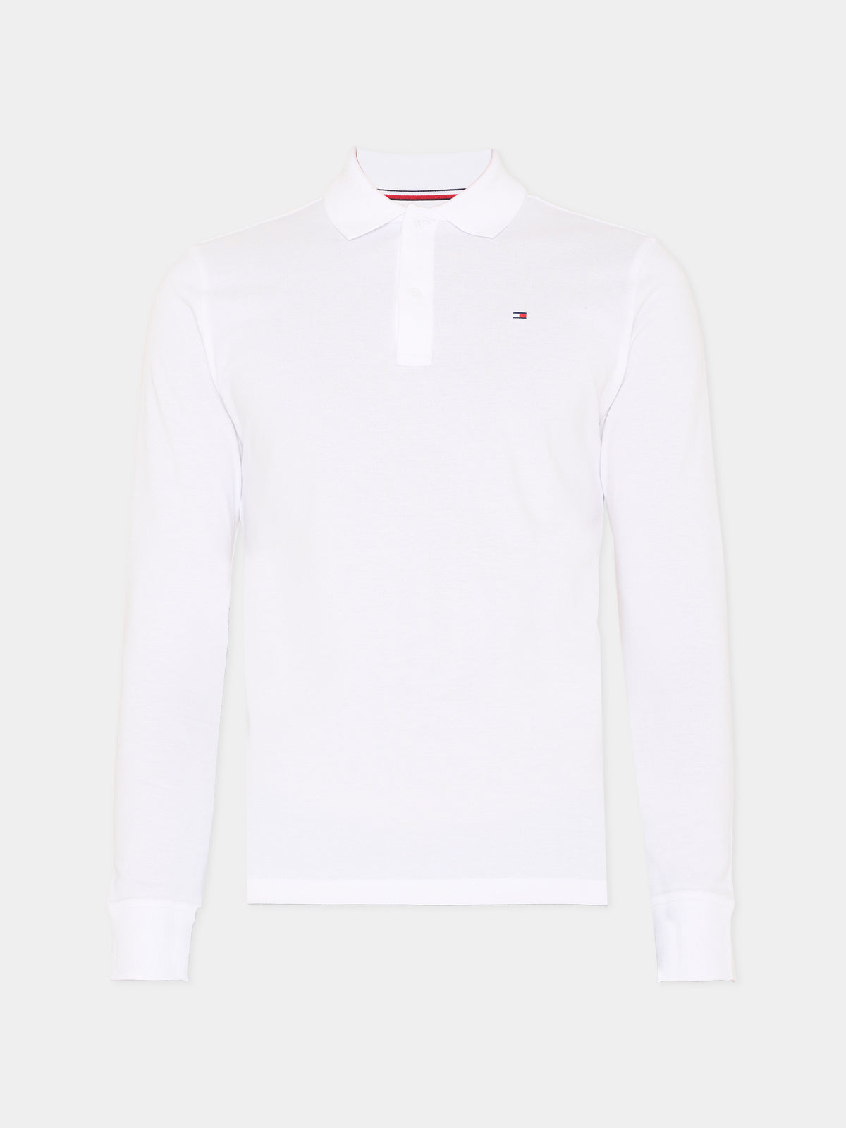 Polo a manica lunga bianca con logo,Tommy Hilfiger Junior,KB0KB09664 YBR