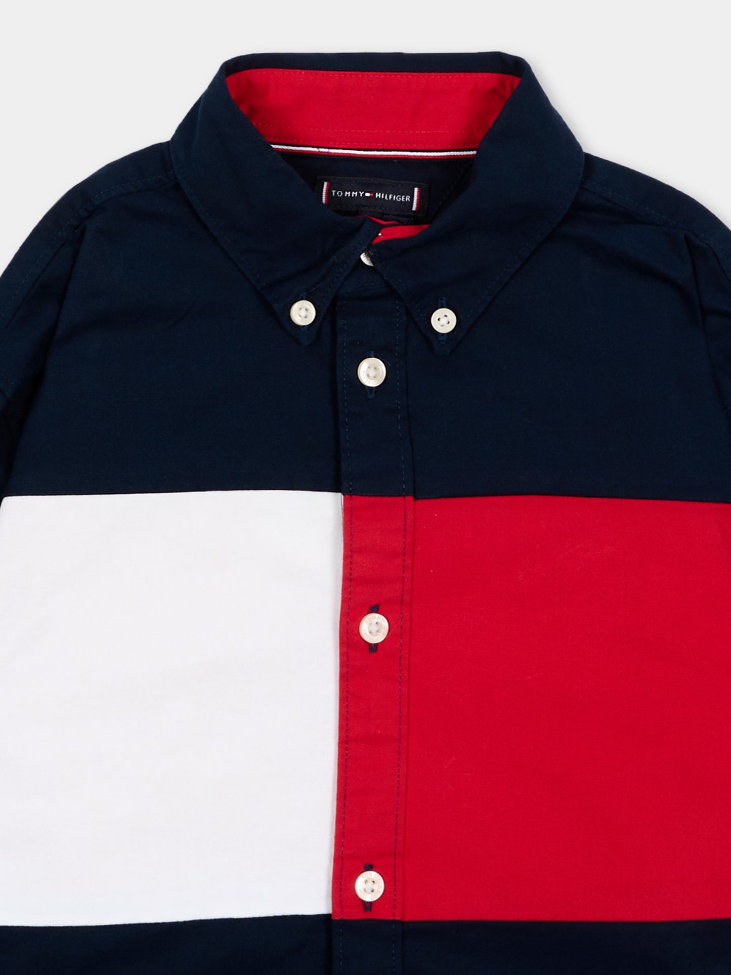 Camicia blu per neonato con logo,Tommy Hilfiger Junior,KB0KB10065 C1G_