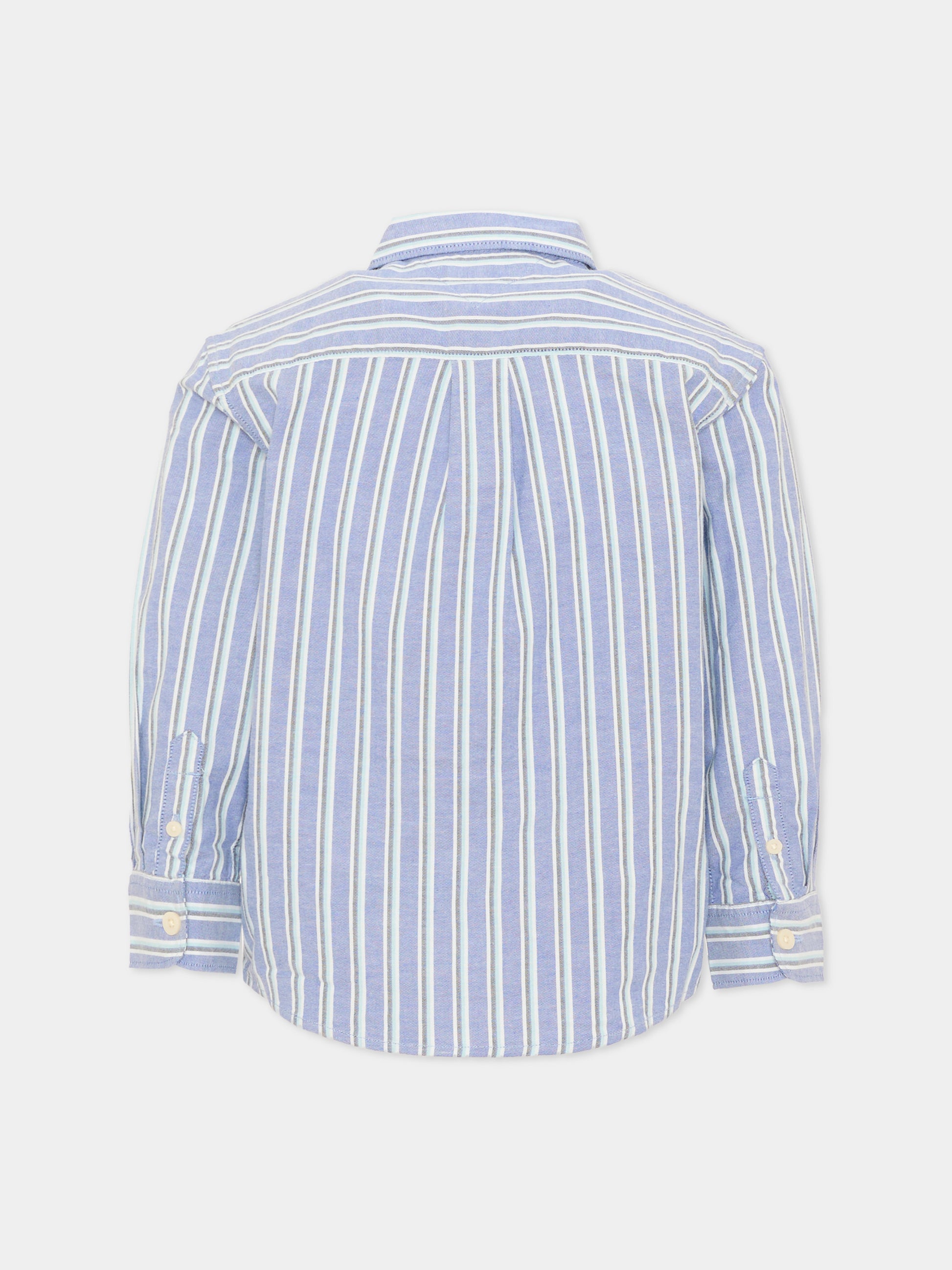 Camicia a manica lunga blu per bambino a righe,Tommy Hilfiger Junior,KB0KB10066 C8M