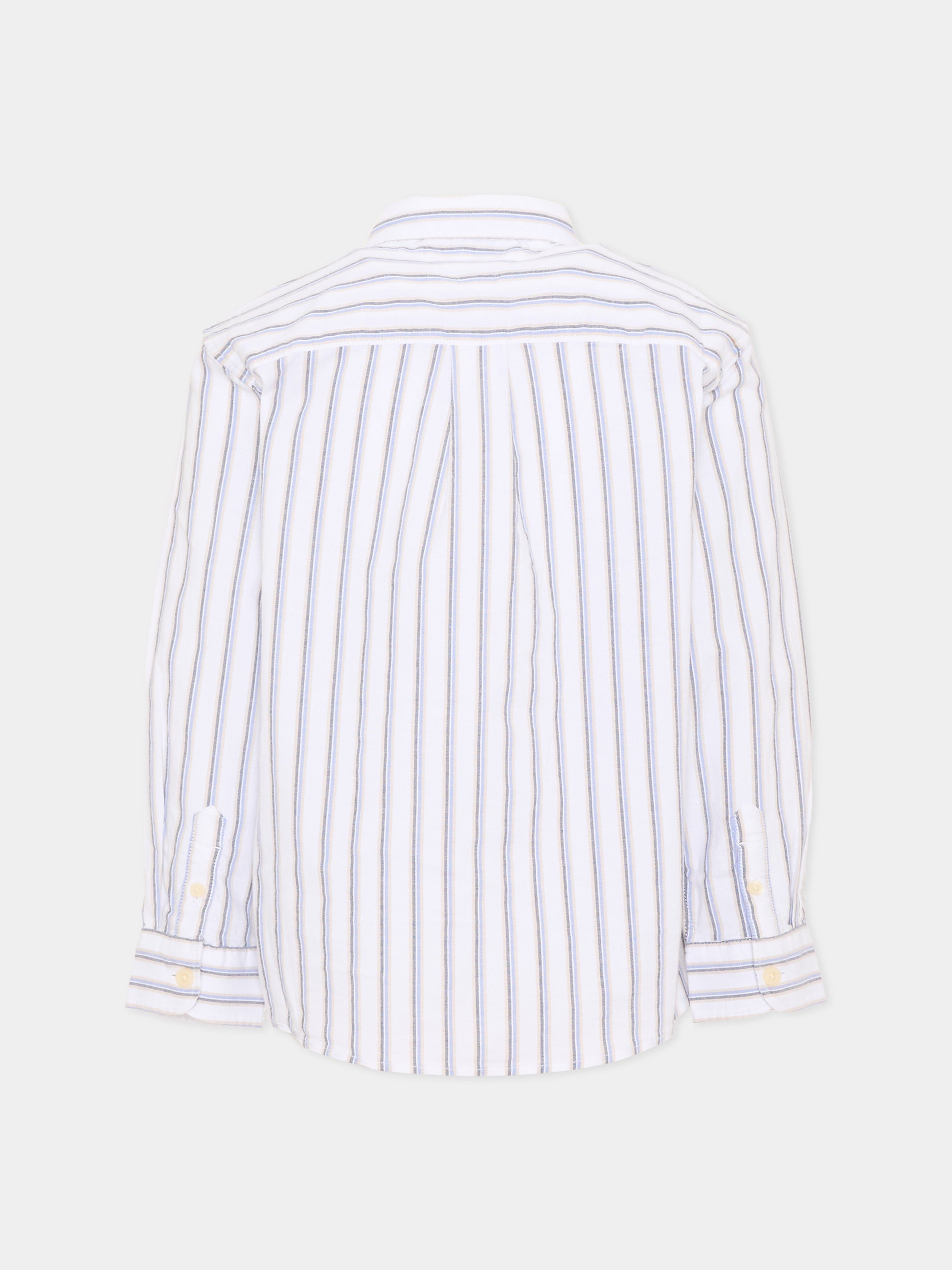 Camicia a manica lunga bianca a righe per bambino,Tommy Hilfiger Junior,KB0KB10066 YBR