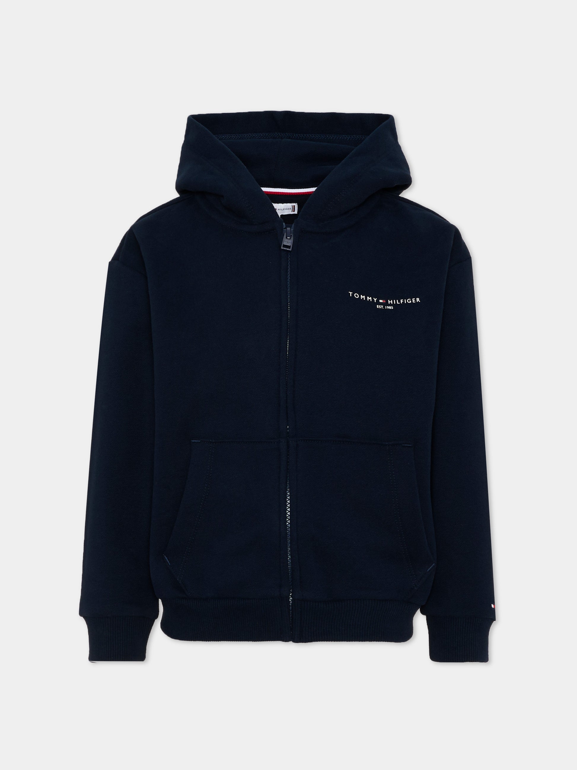 Felpa con cappuccio blu per bambino,Tommy Hilfiger Junior,KS0KS00726 C1G