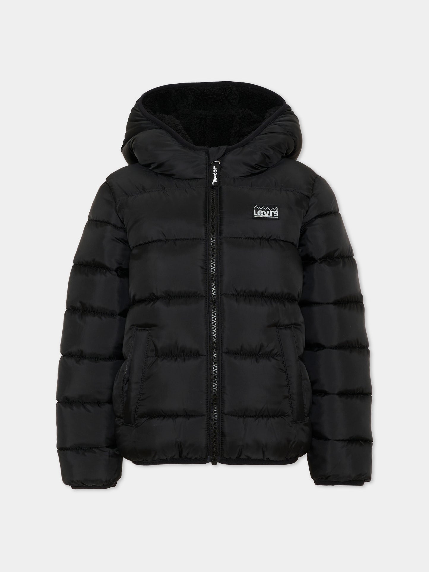 Piumini nero per bambino con logo,Levi's Kids,8EN628 023
