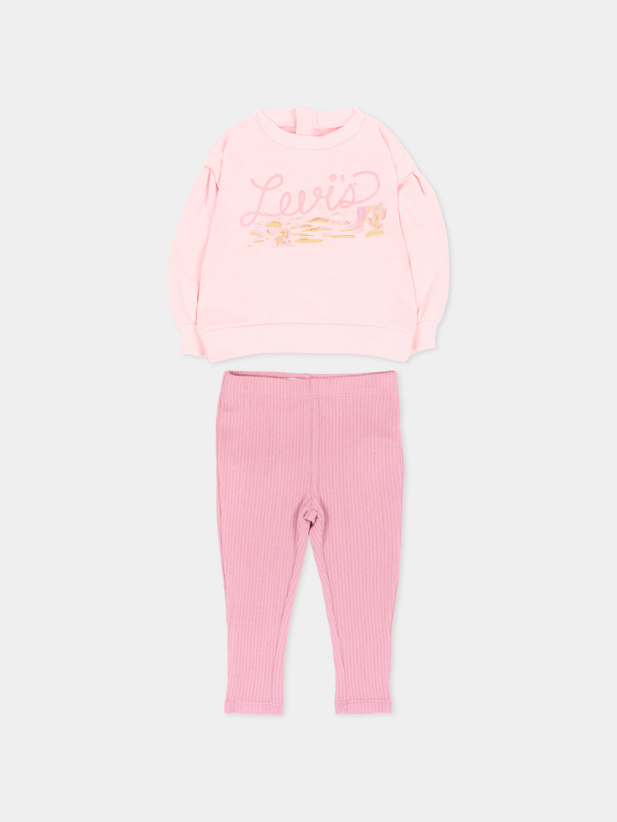 Completo sportivo lungo rosa per neonata,Levi's Kids,1EN470 AGJ