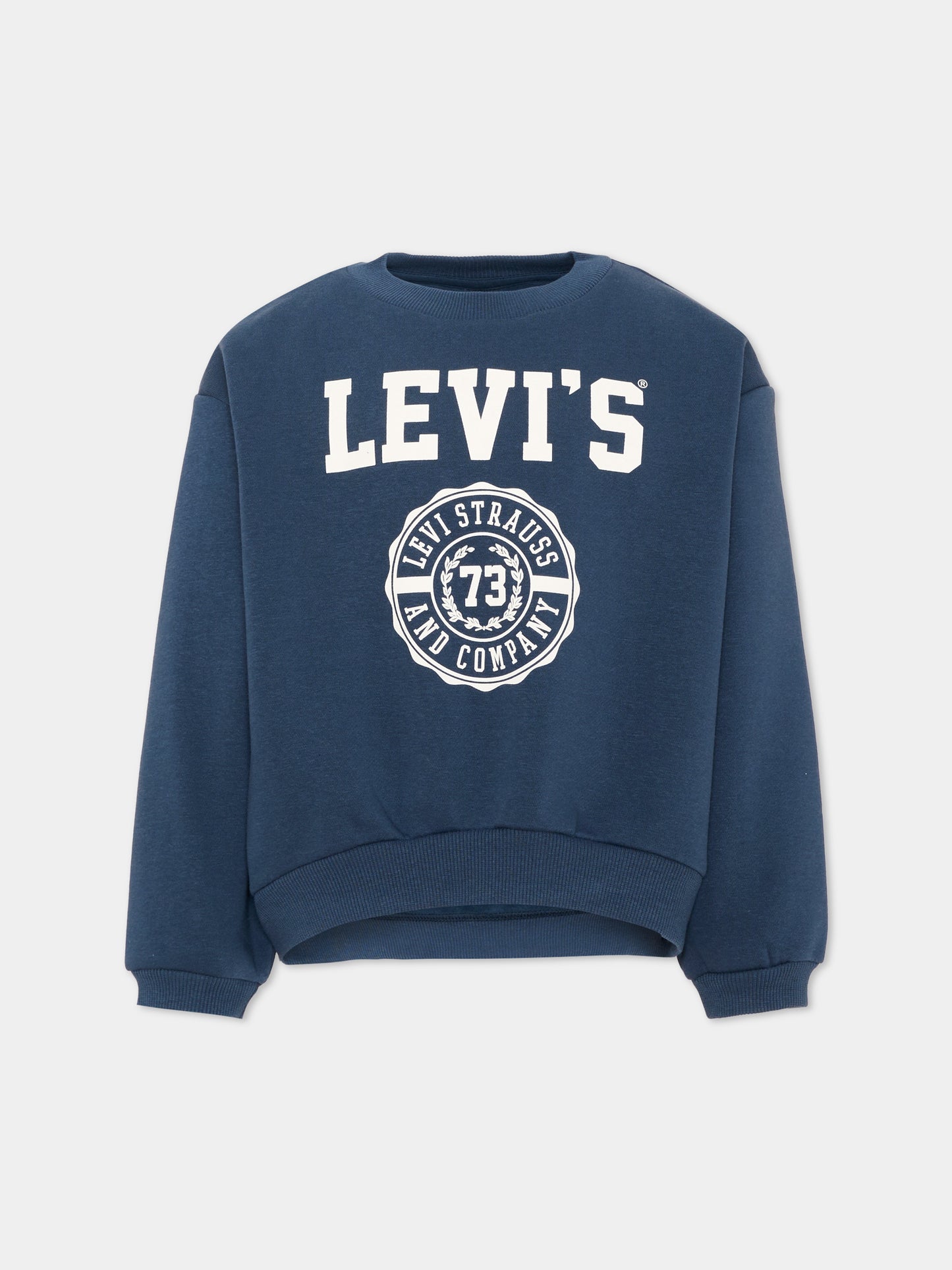 Felpa blu per bambini con logo,Levi's Kids,4EN514 UF3