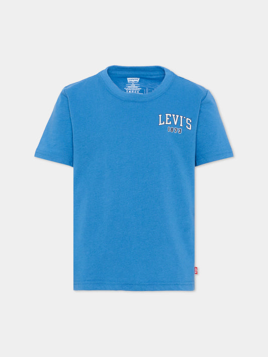 T-shirt azzurra per bambini con logo,Levi's Kids,8EN858 U6K
