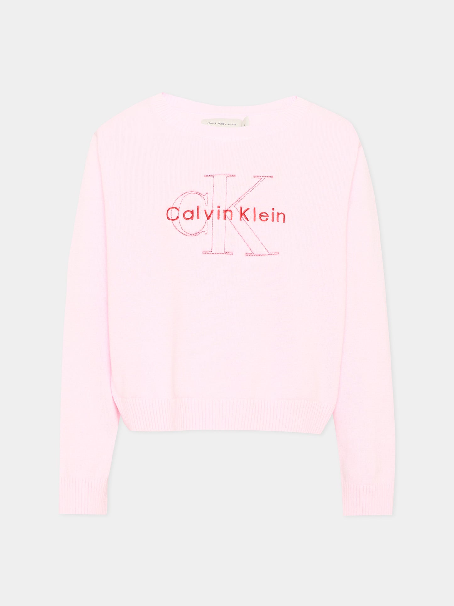 Maglione rosa logo per bambina,Calvin Klein Kids,IG0IG03075 TN9