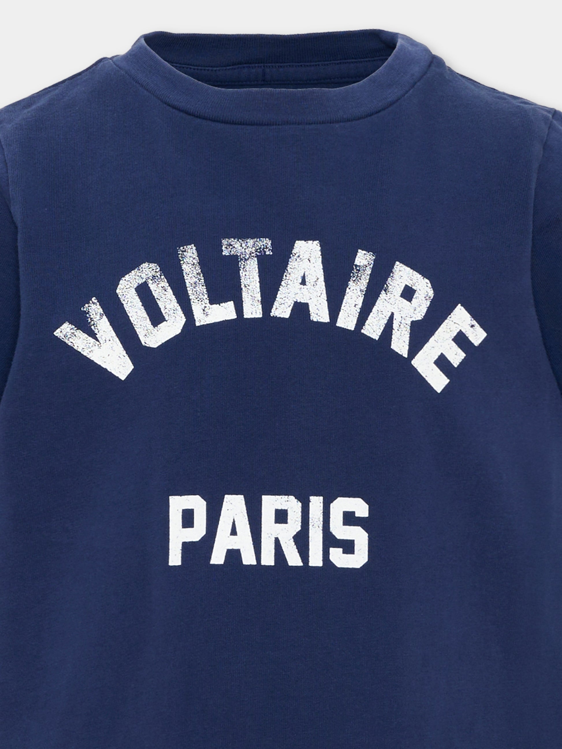 Vestito blu per bambina con logo,Zadig & Voltaire Kids,X60543 84N