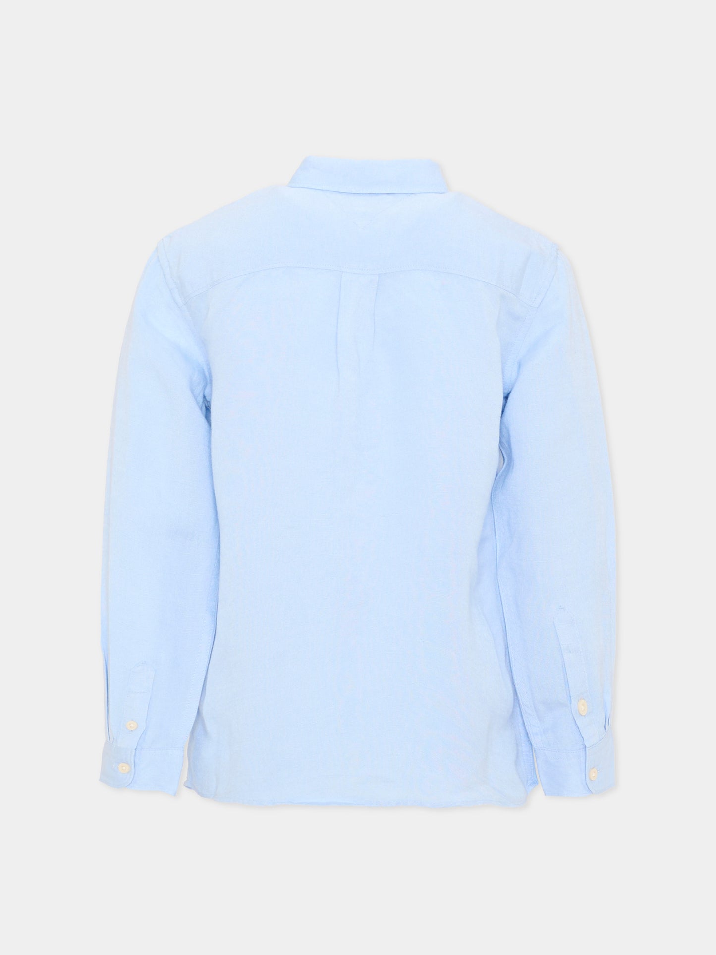 Camicia a manica lunga celeste per bambino,Tommy Hilfiger Junior,KB0KB09550 C3Q