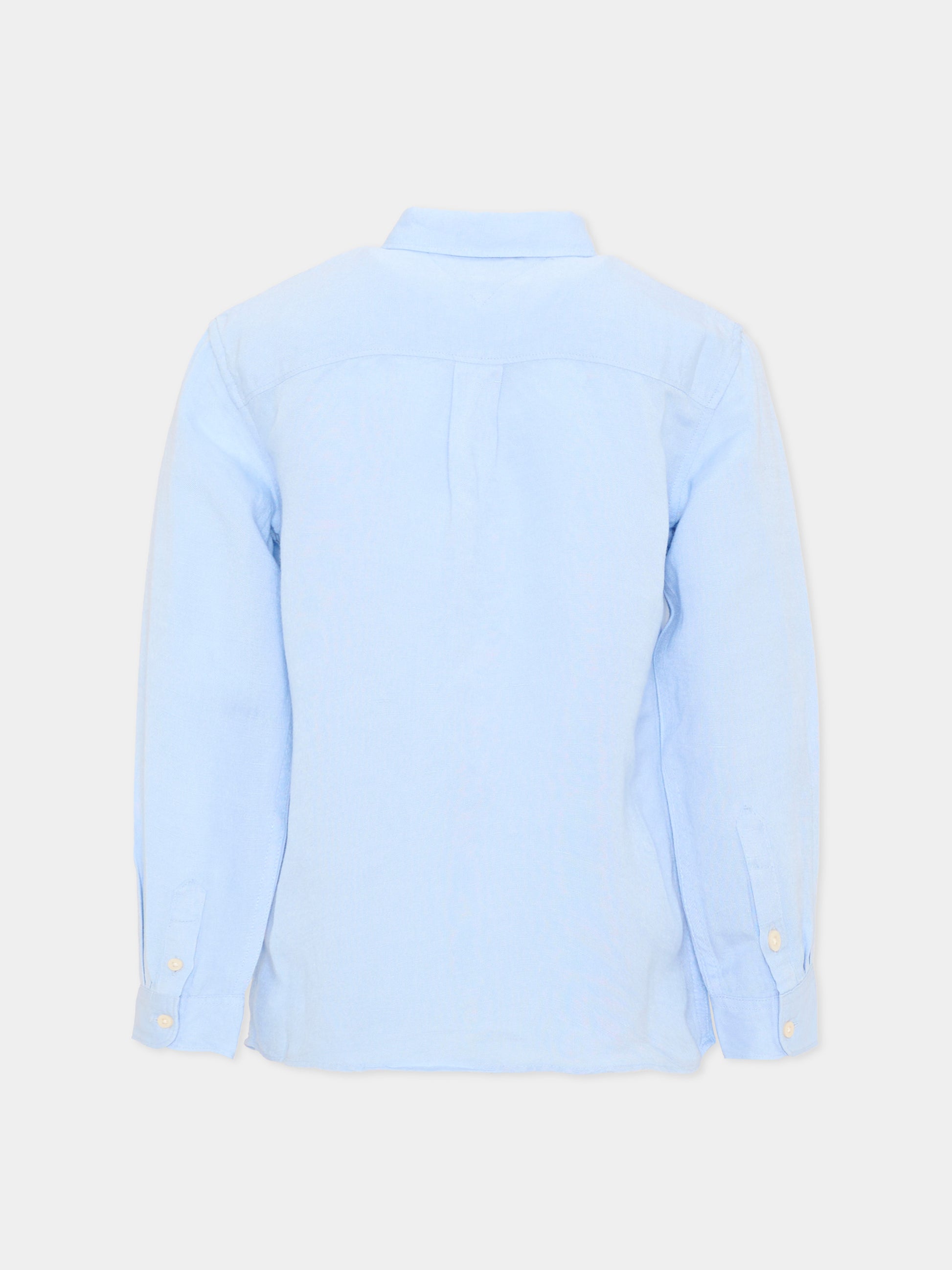 Camicia a manica lunga celeste per bambino,Tommy Hilfiger Junior,KB0KB09550 C3Q