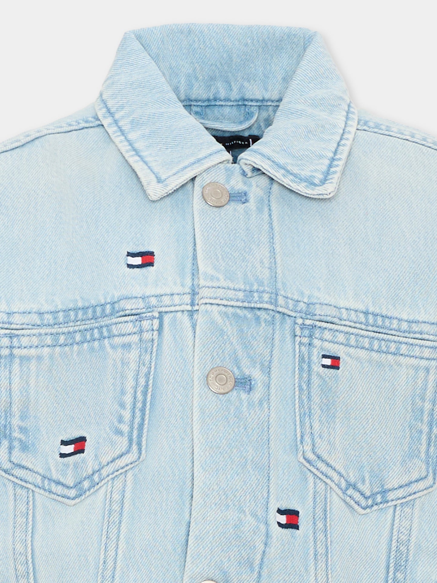 Giubbotto di jeans denim per bambini logo,Tommy Hilfiger Junior,KB0KB10397 1AA