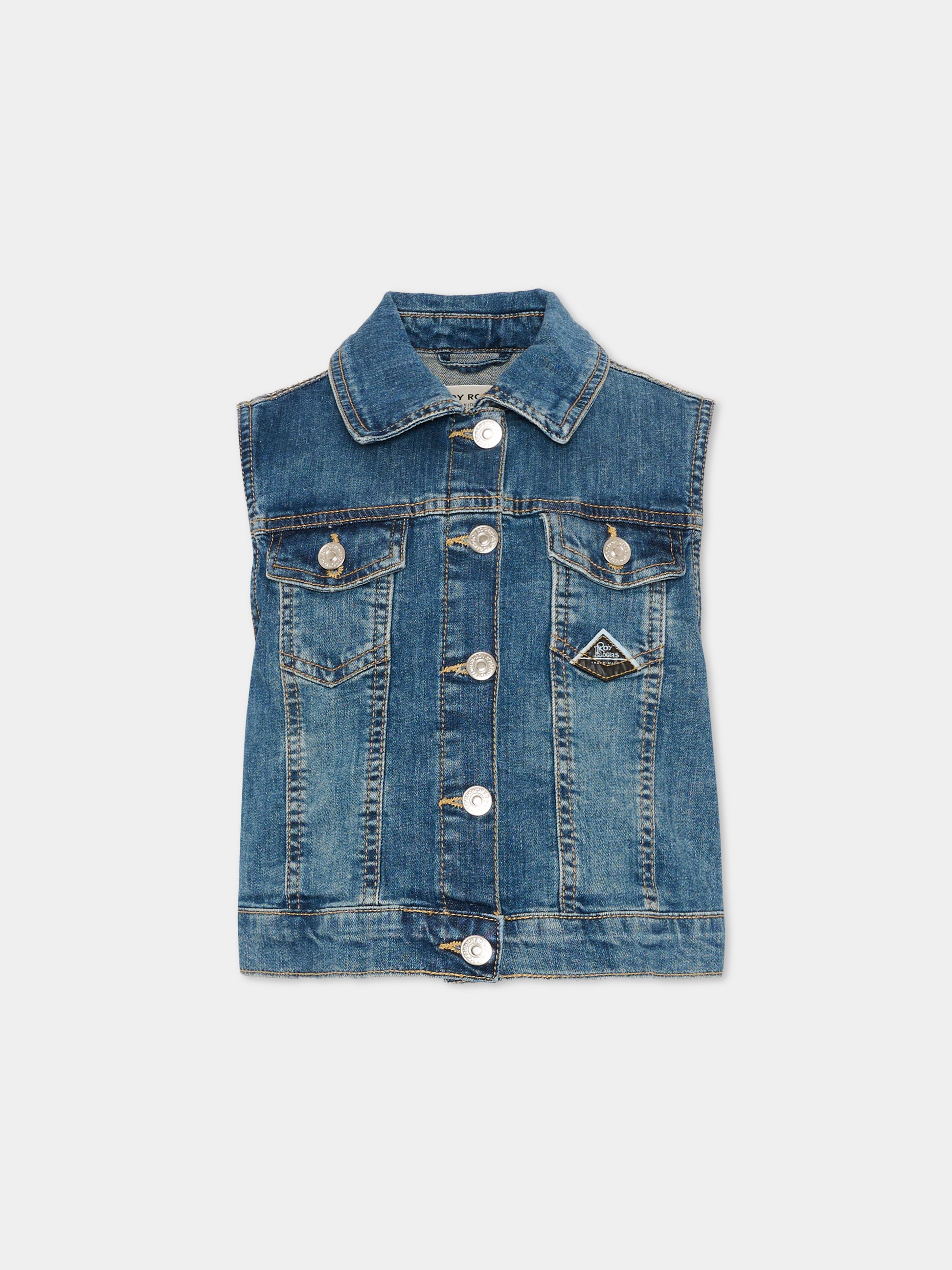 Gilet denim per bambina con logo,Roy Roger's Kids,RG152 0 7028