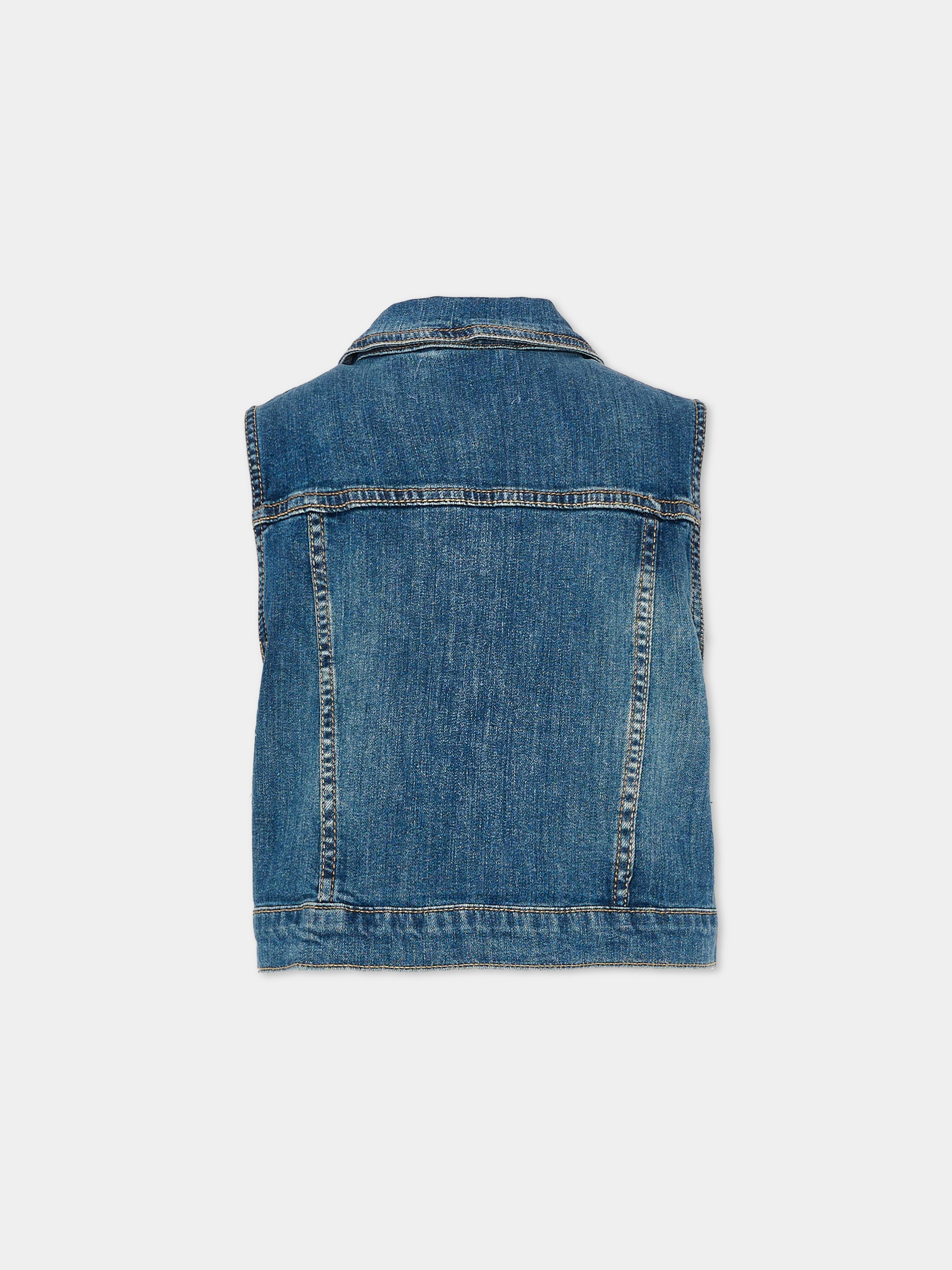 Gilet denim per bambina con logo,Roy Roger's Kids,RG152 0 7028